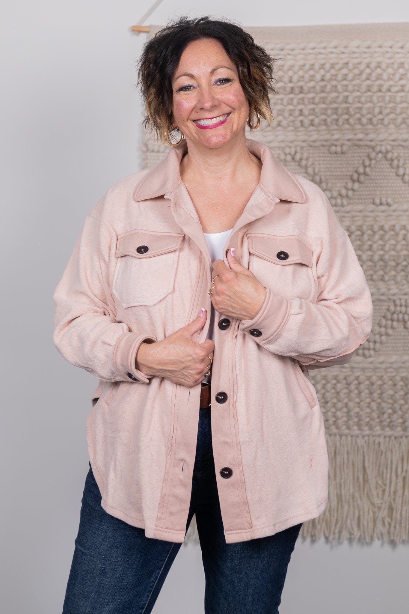 Dusty Blush Fleece Shacket