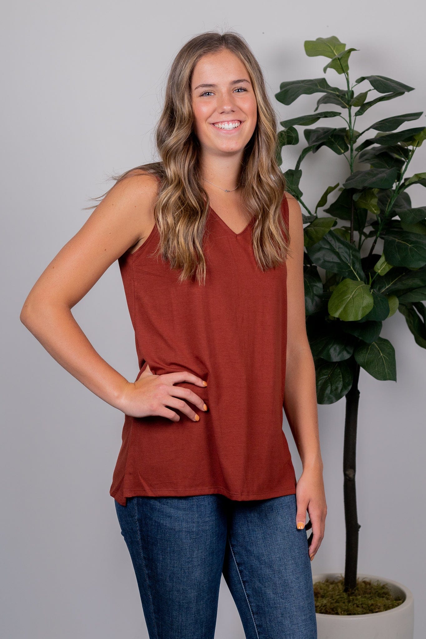 Dark Rust Favorite Layering Tank