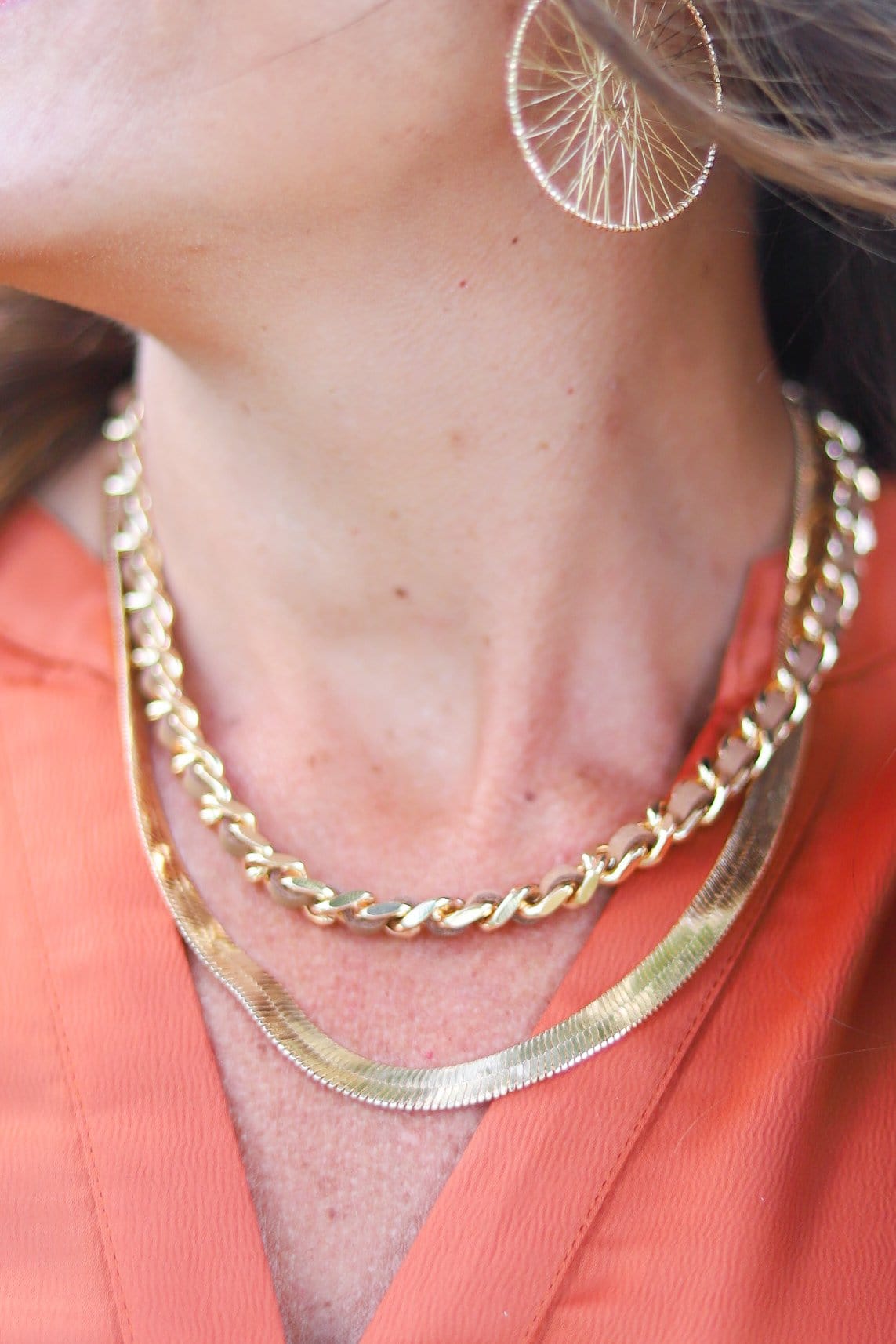 Chain with Leather Detail