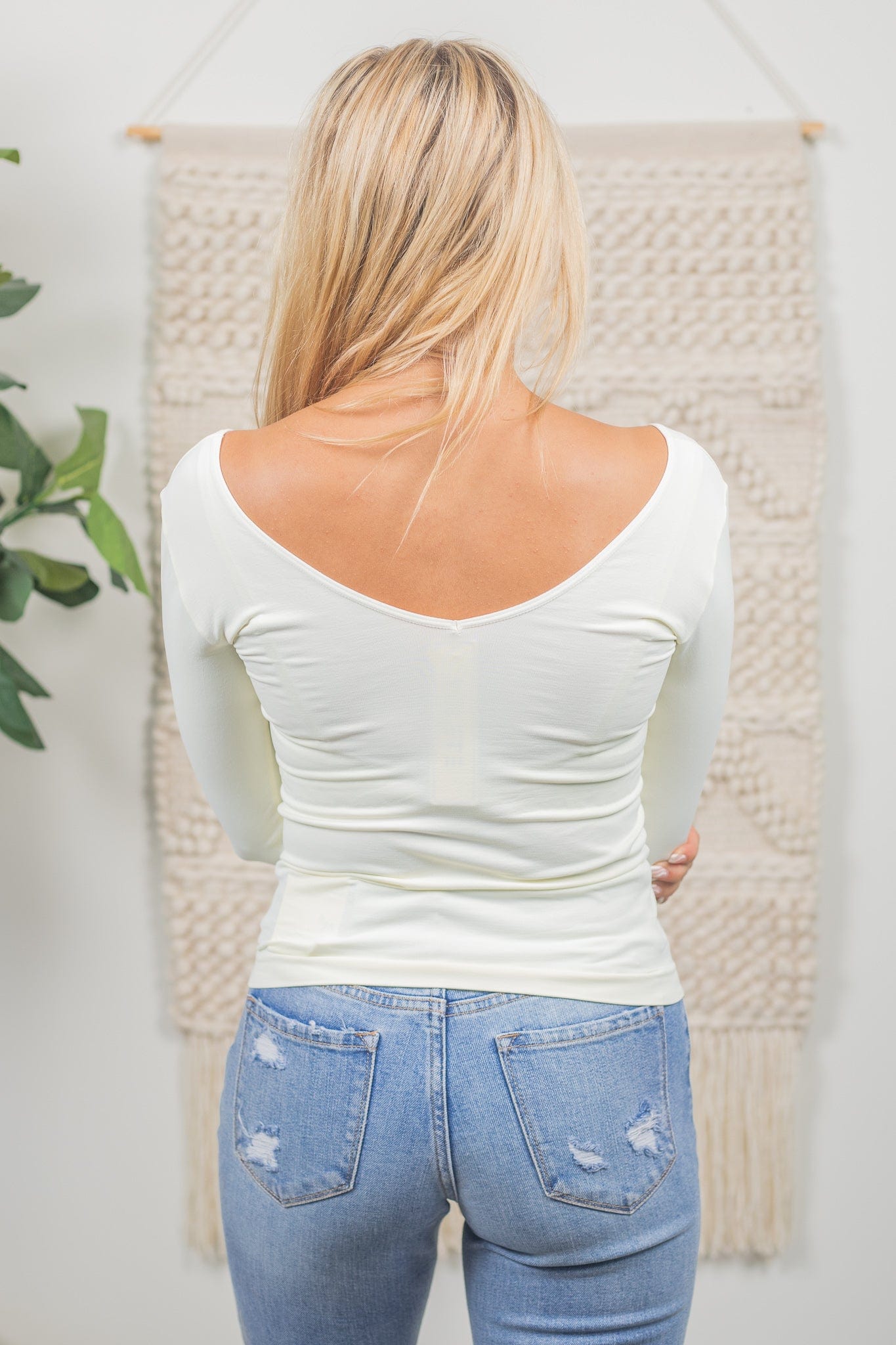 Basic Ivory Long Sleeve Shirt