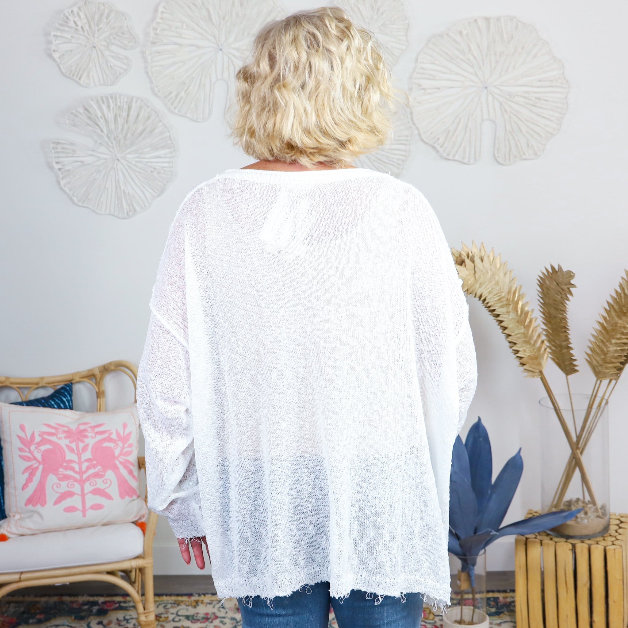 terry knit exposed hem top