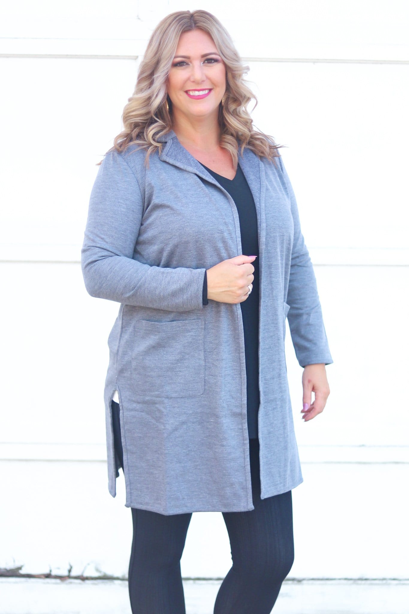 Grey Bailey Open Front Coat
