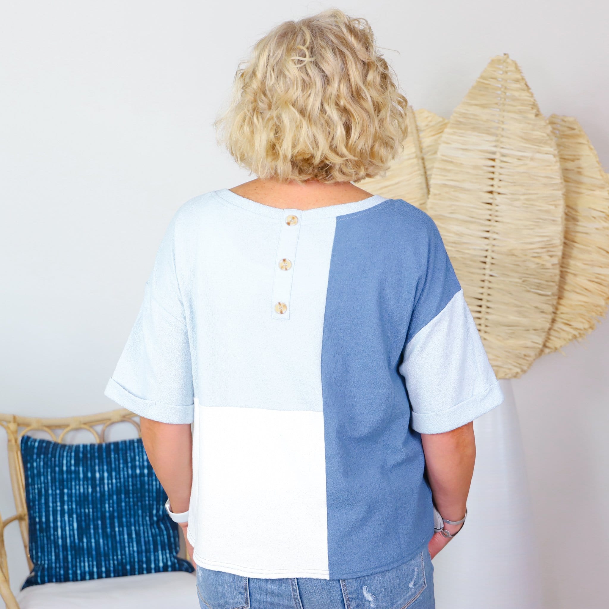 Navy Modern Block Top