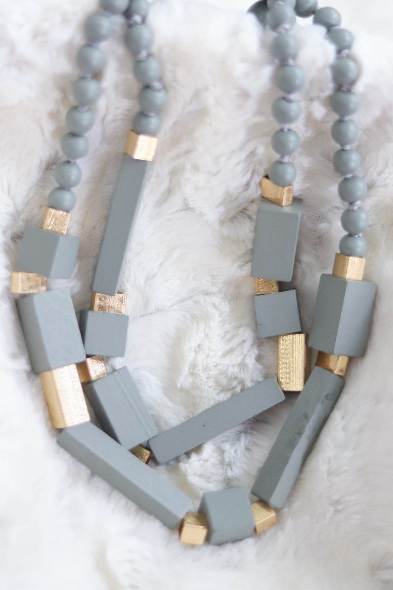 Wood Geo Layer Necklace