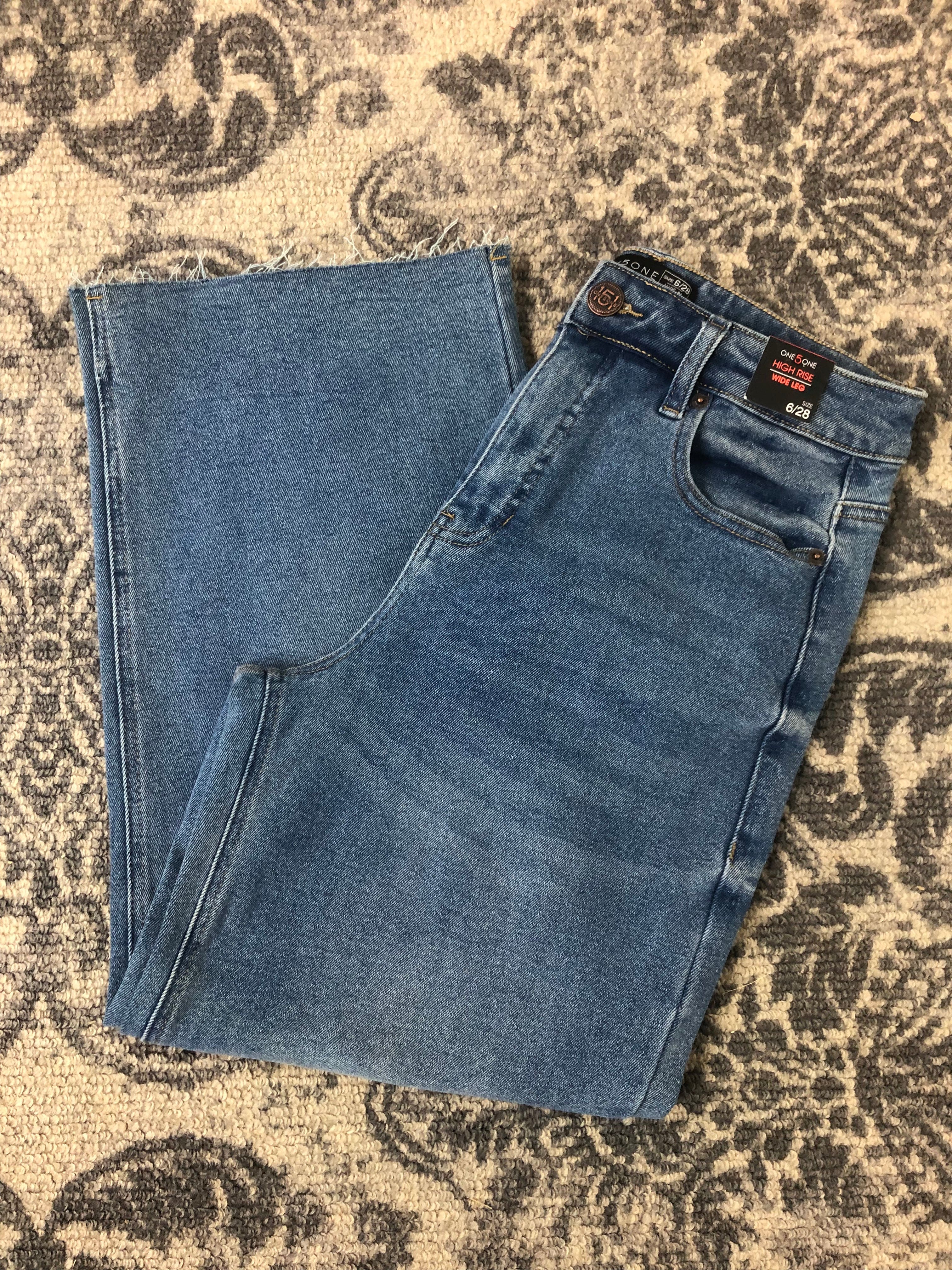 Wide Crop Classic Denim
