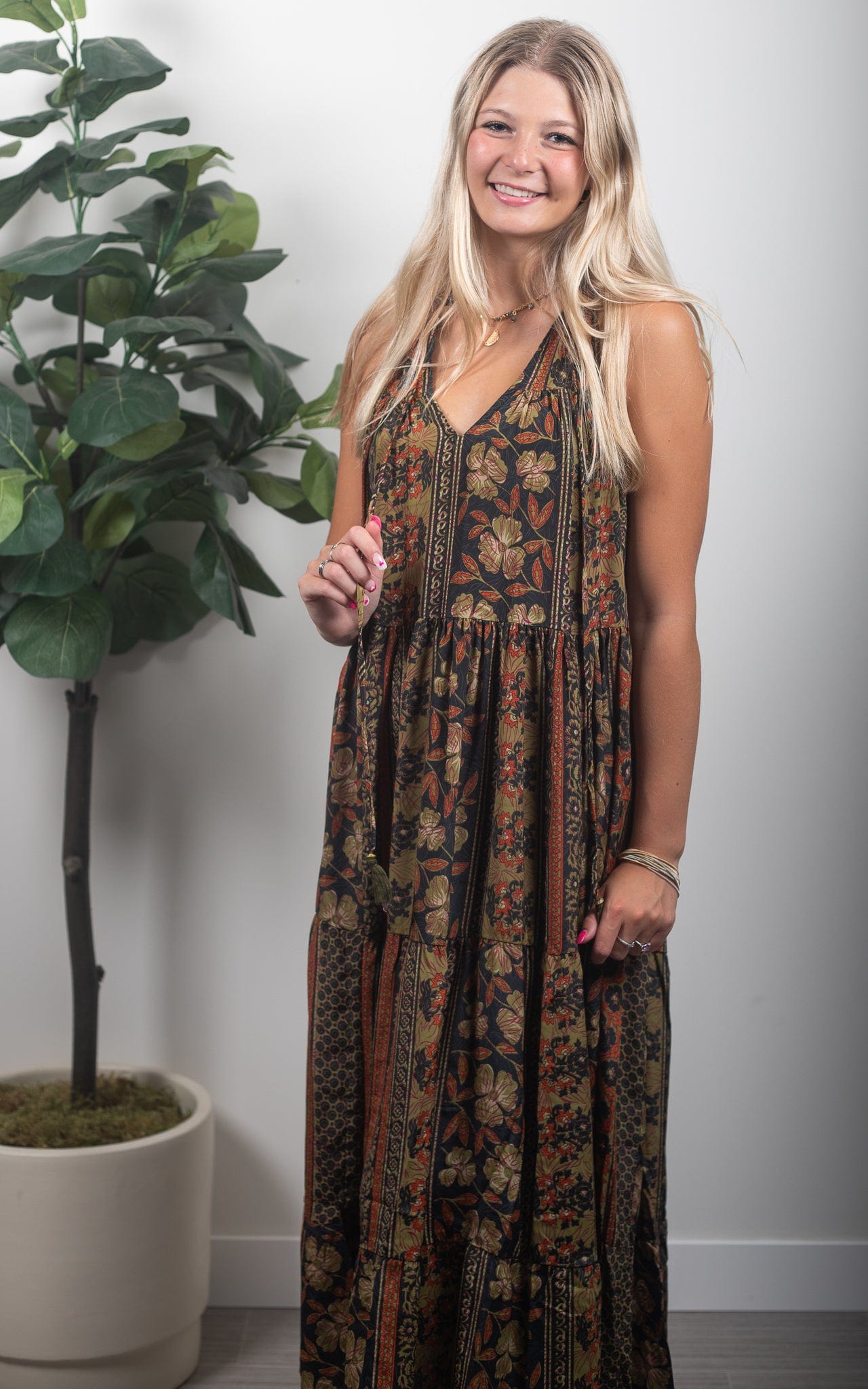 Fall Floral Maxi Dress