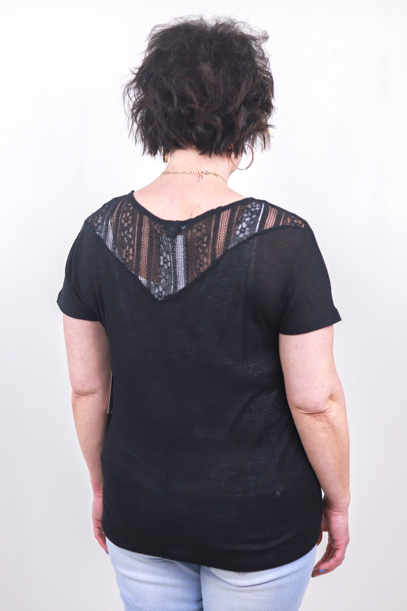 Black Lace Detail Top