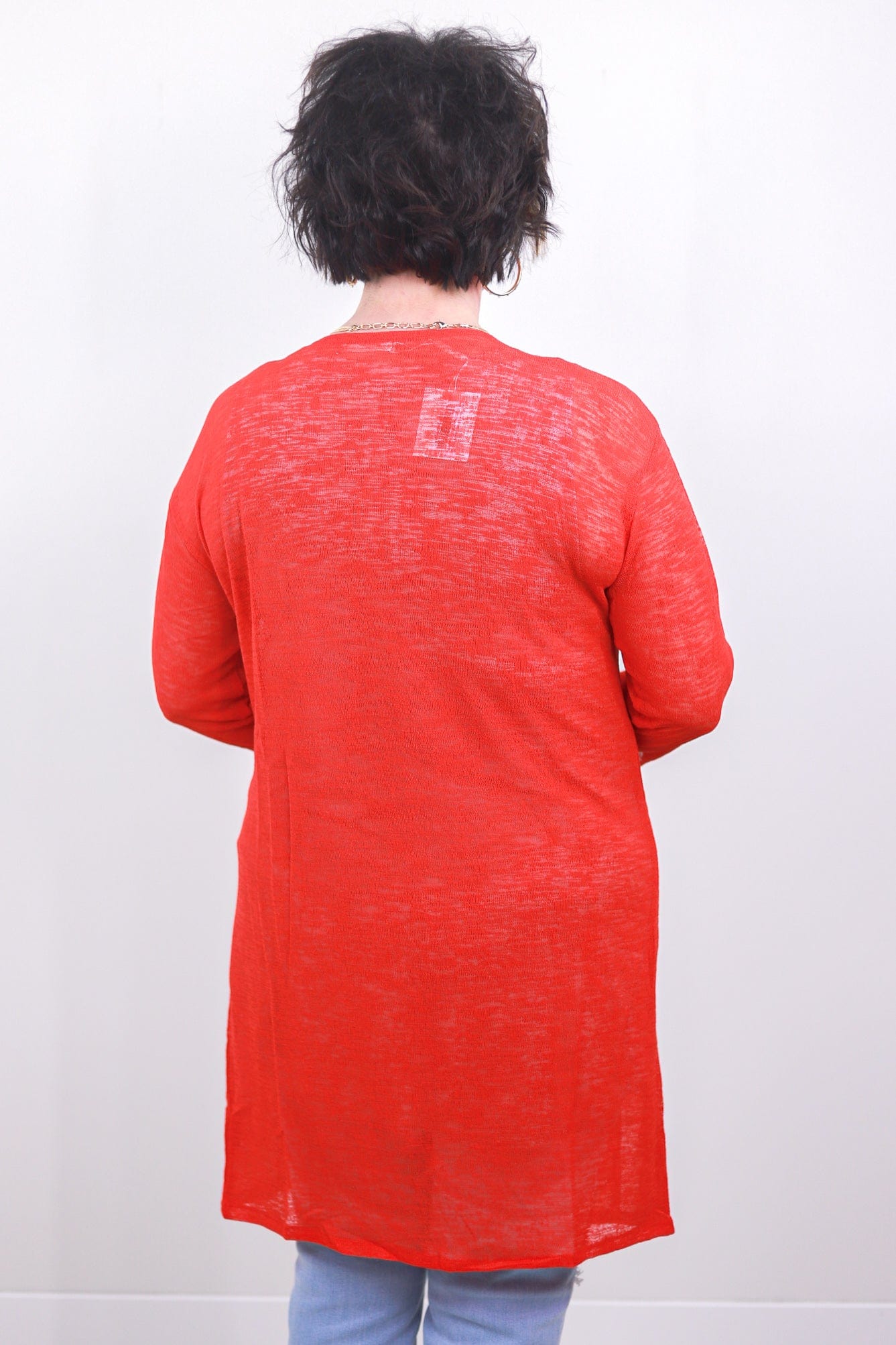 Red Spring Fling Sheer Cardigan