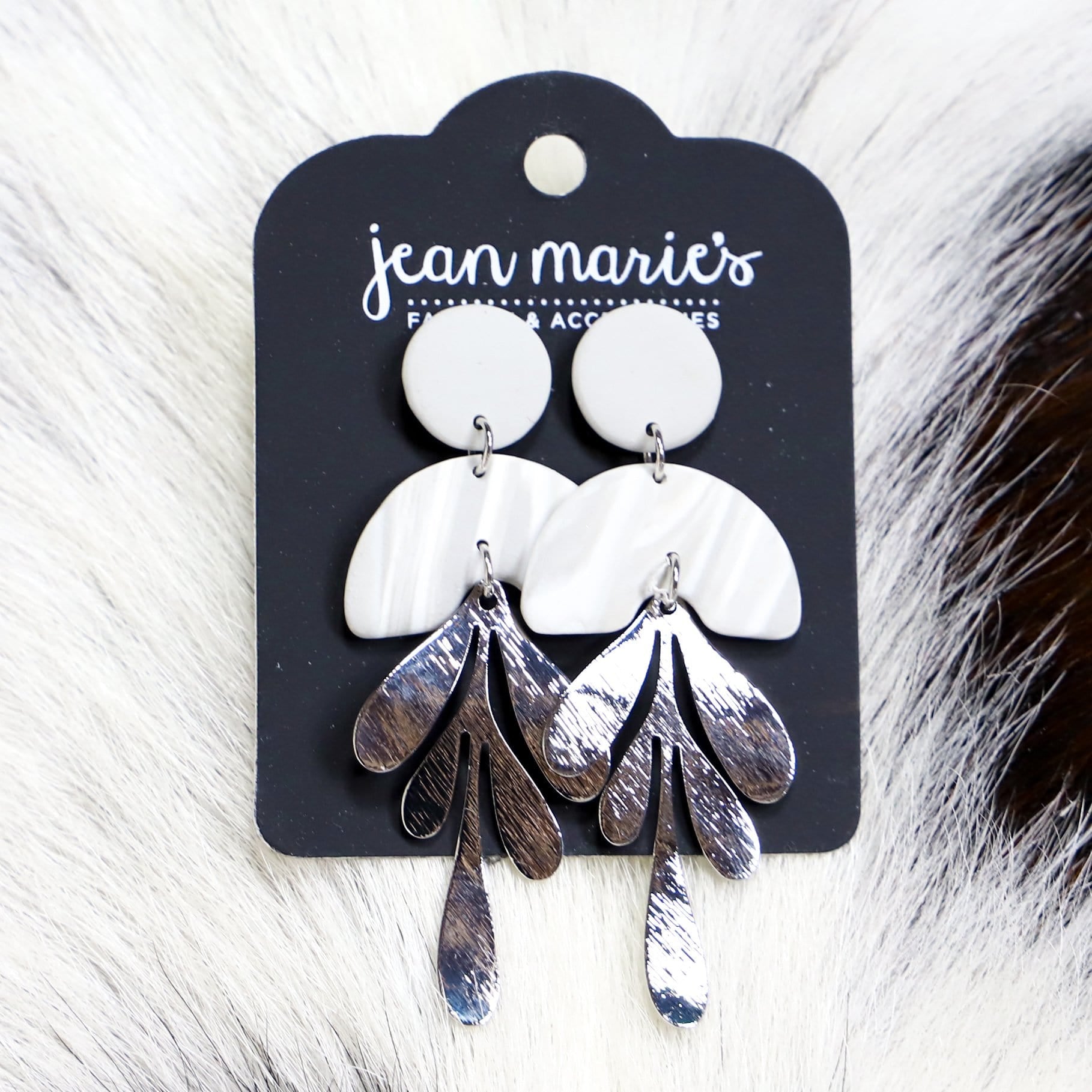 Gray Statement Earring
