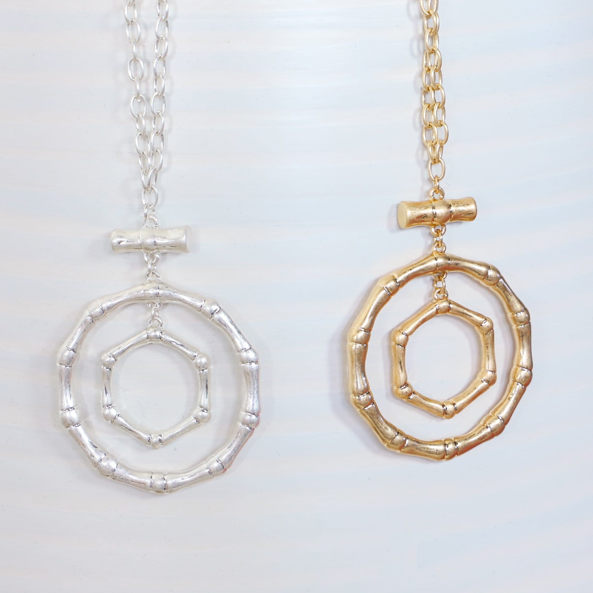 Bamboo Circles Pendant Necklace