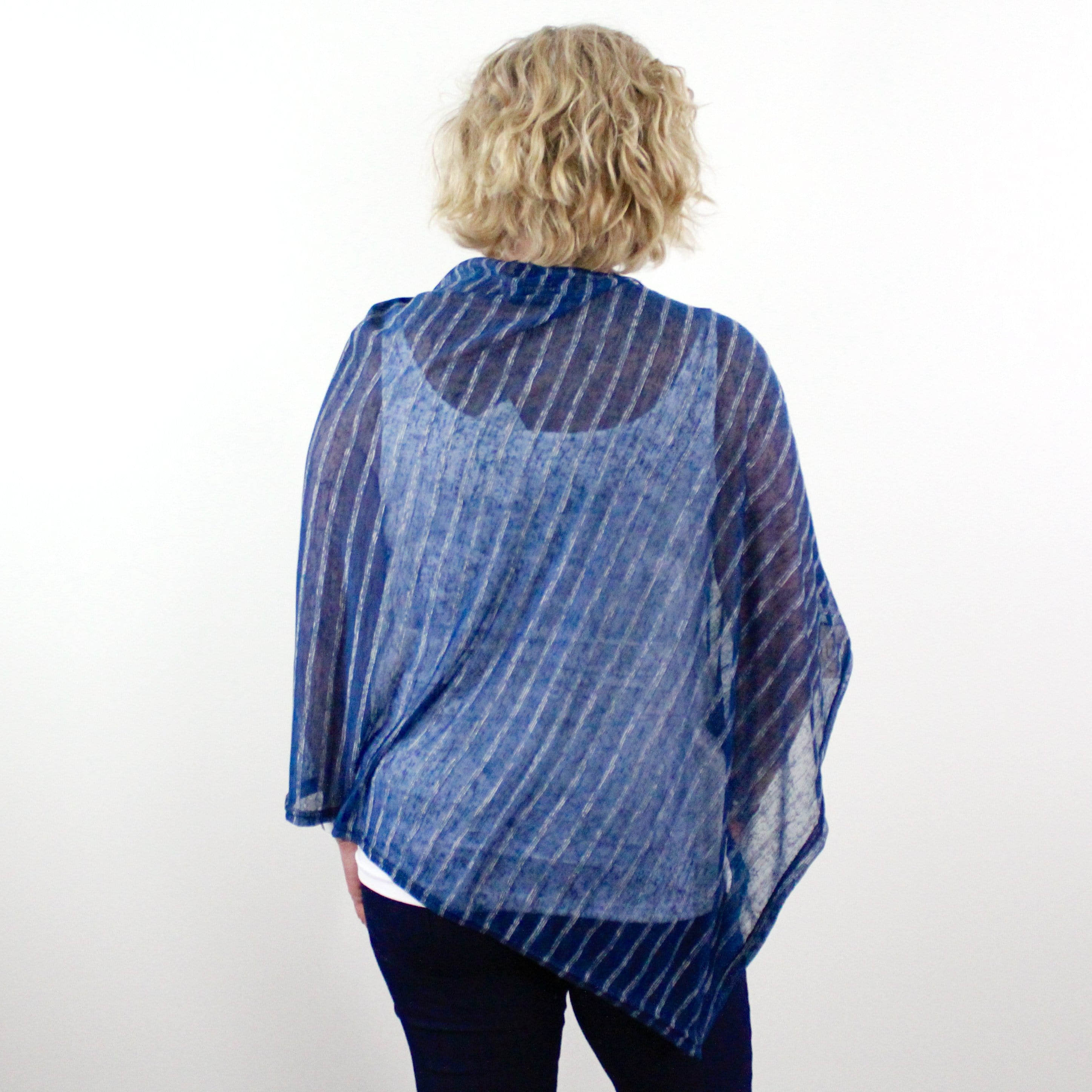 Navy Stripe Jersey Poncho