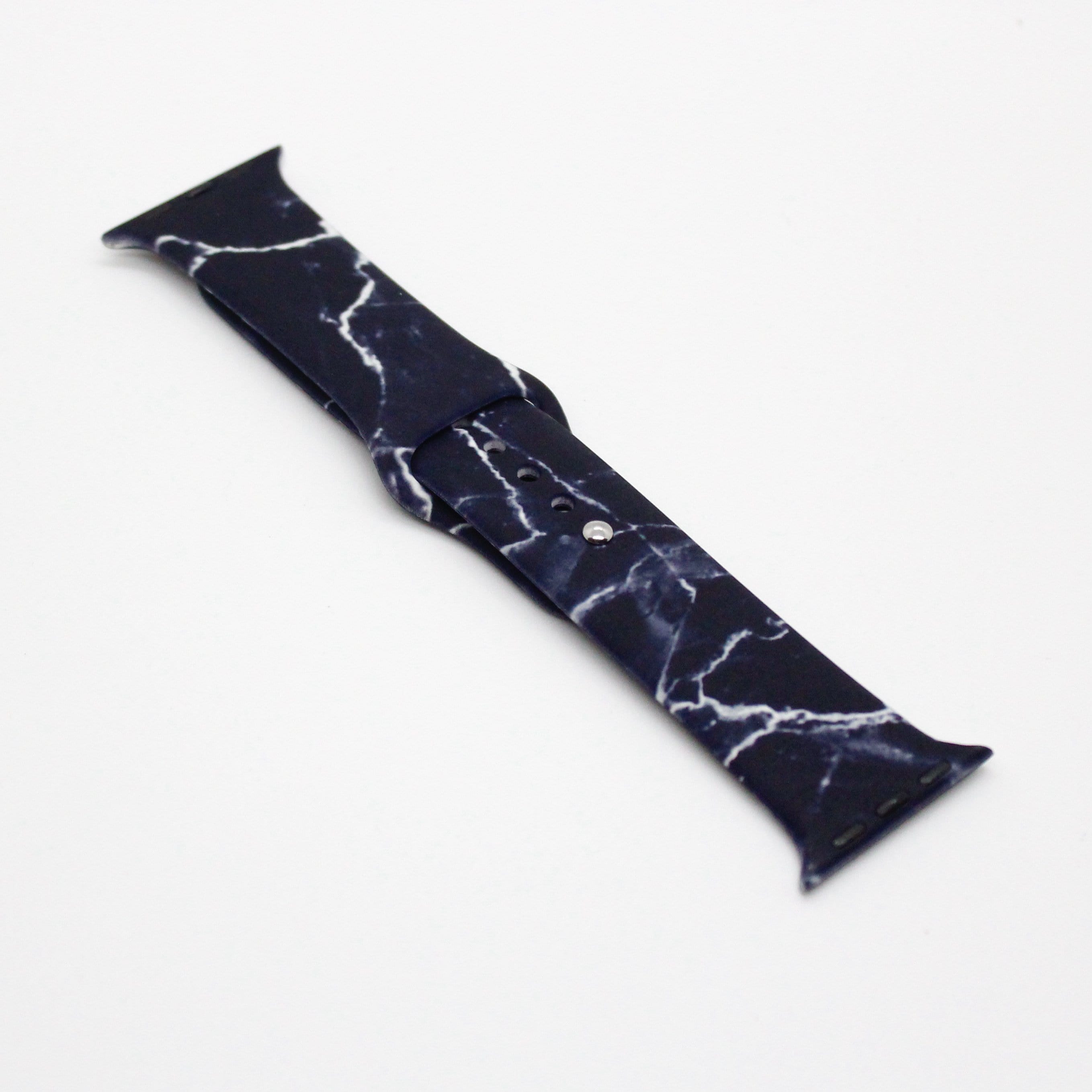 Black Marble Silicone Watch Band