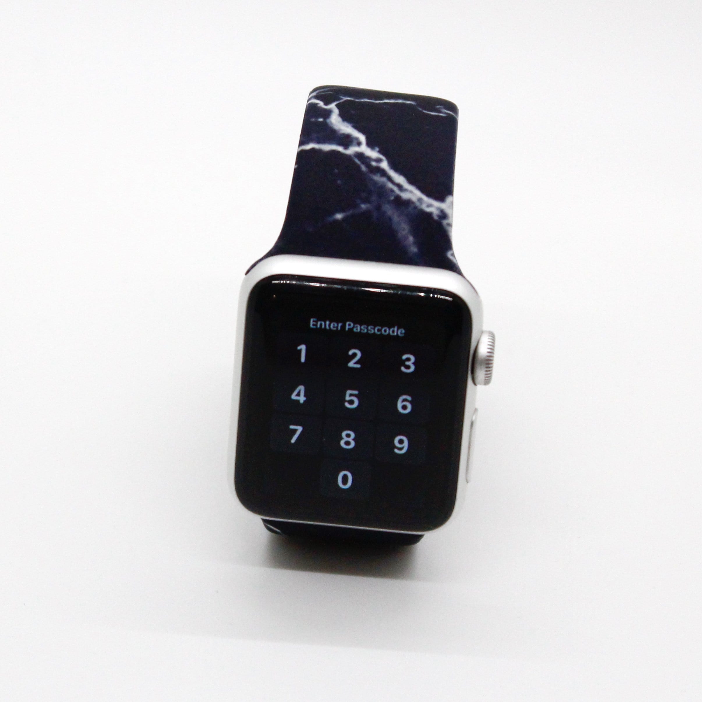 Black Marble Silicone Watch Band