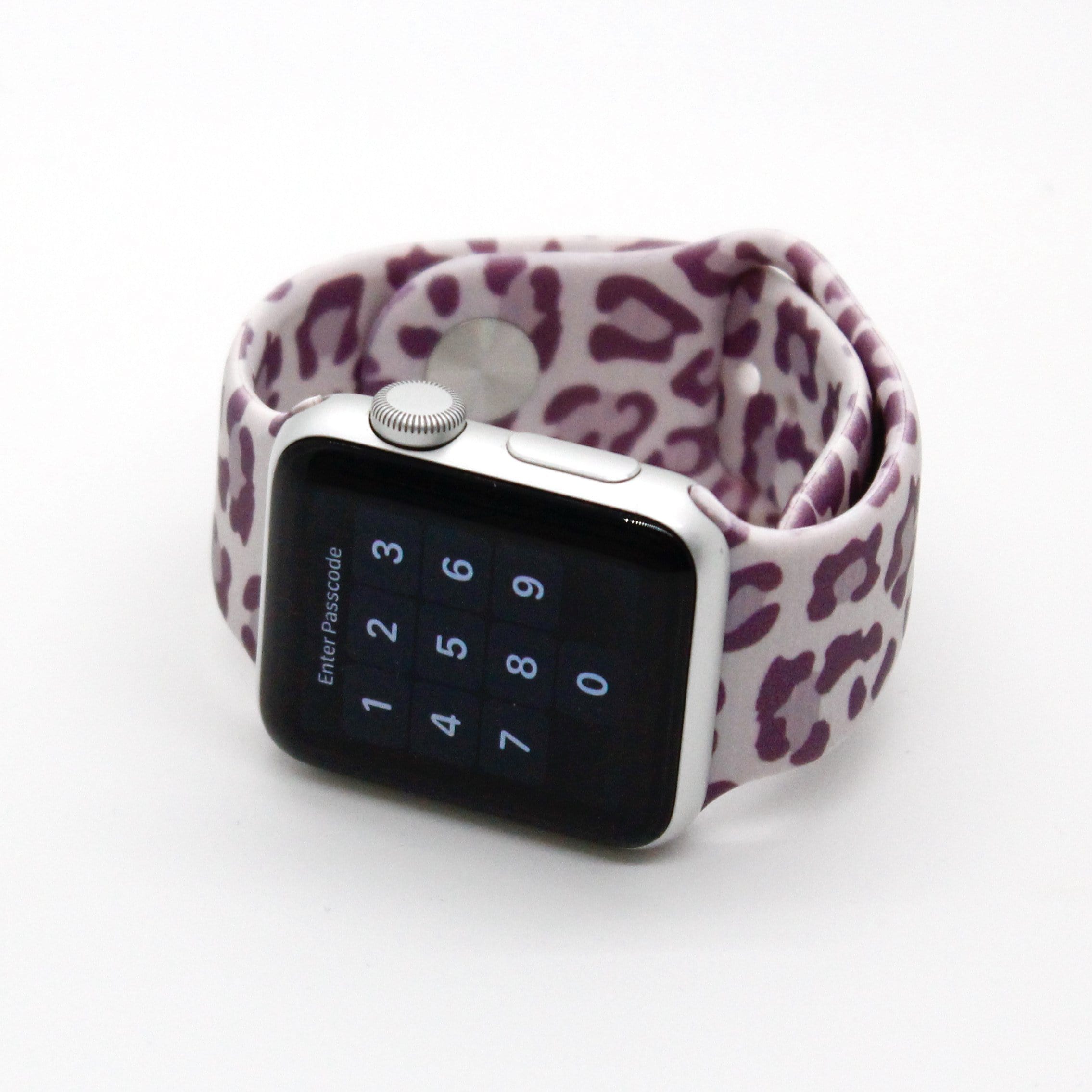 Lavender Leopard Silicone Watch Band