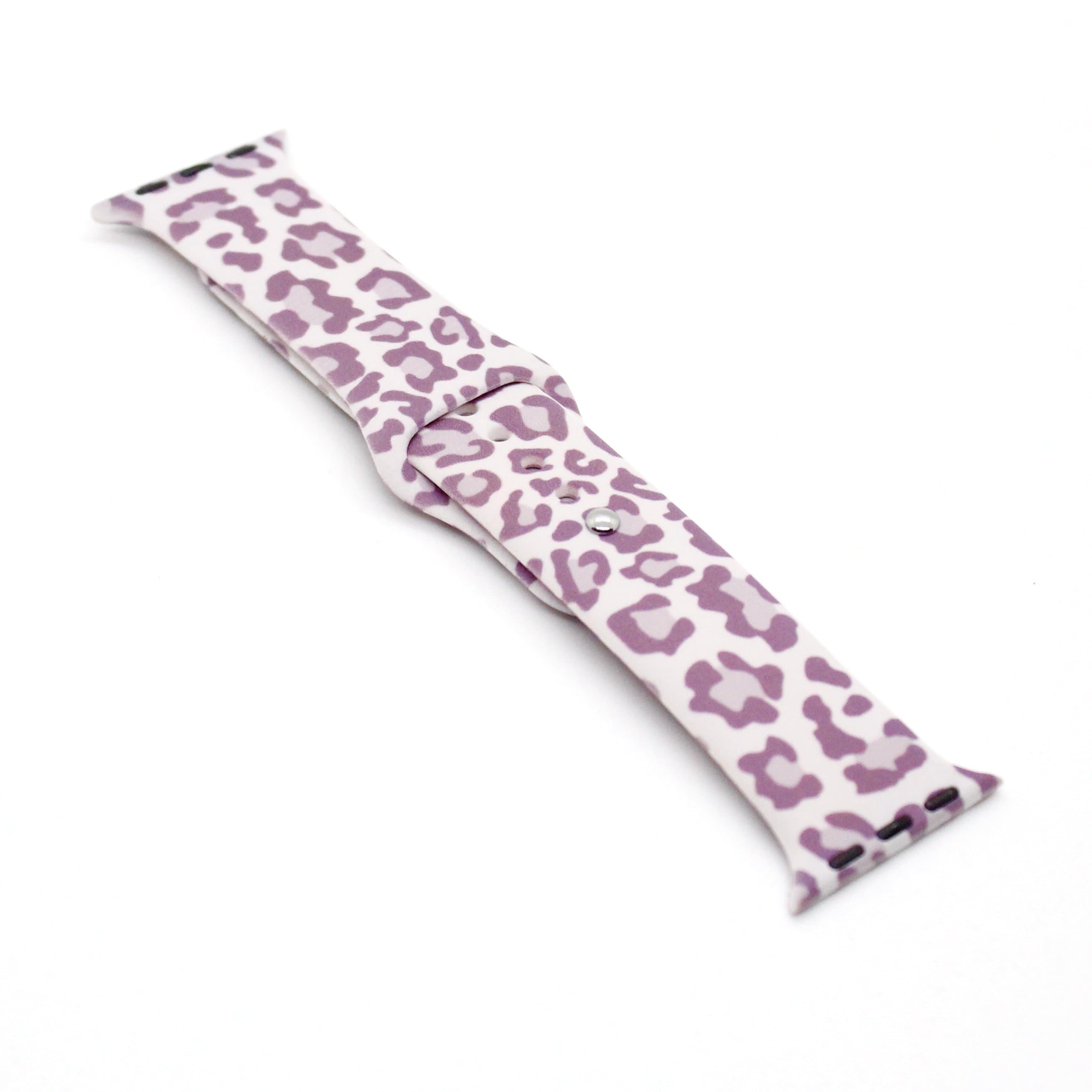 Lavender Leopard Silicone Watch Band