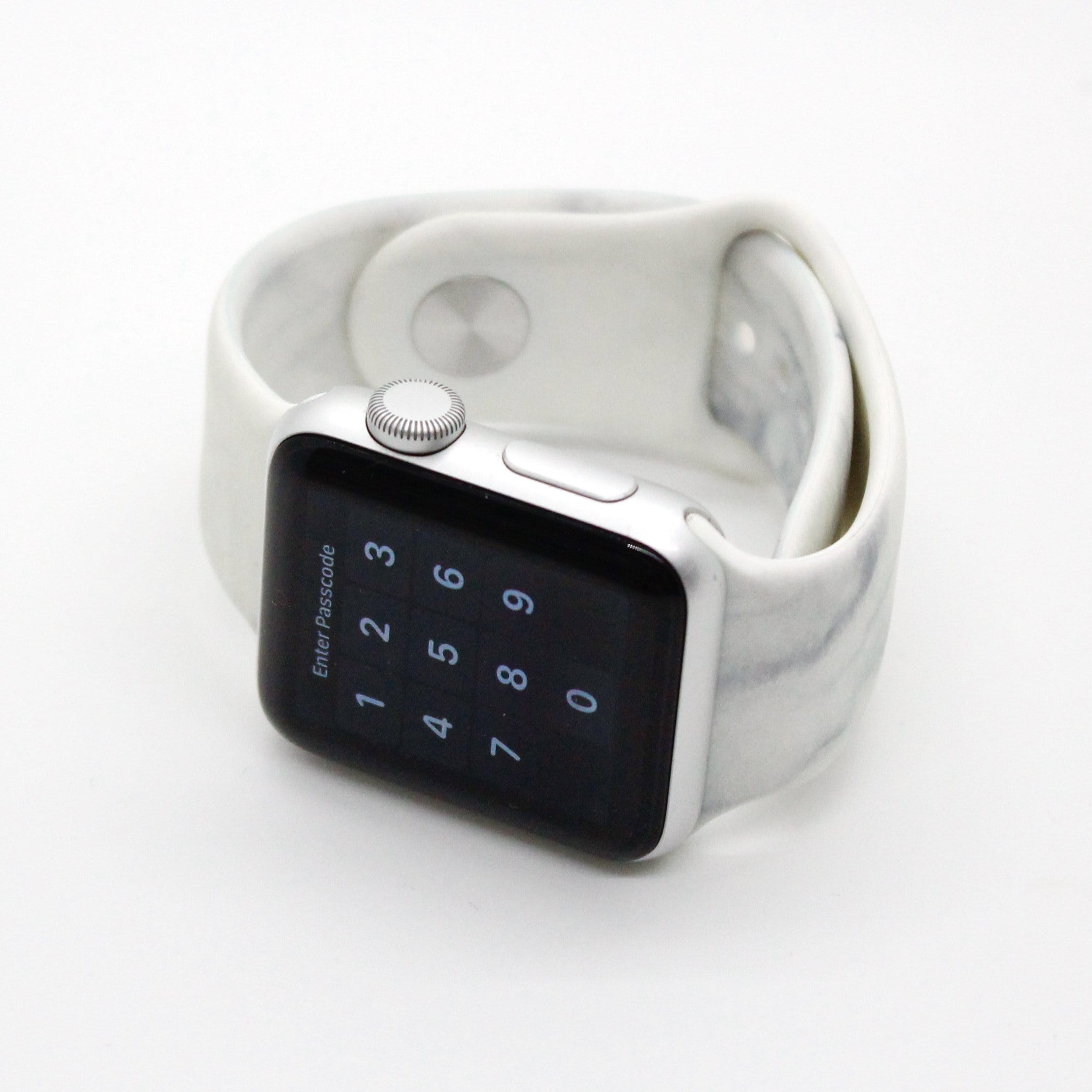 White Marble Silicone Watch Band