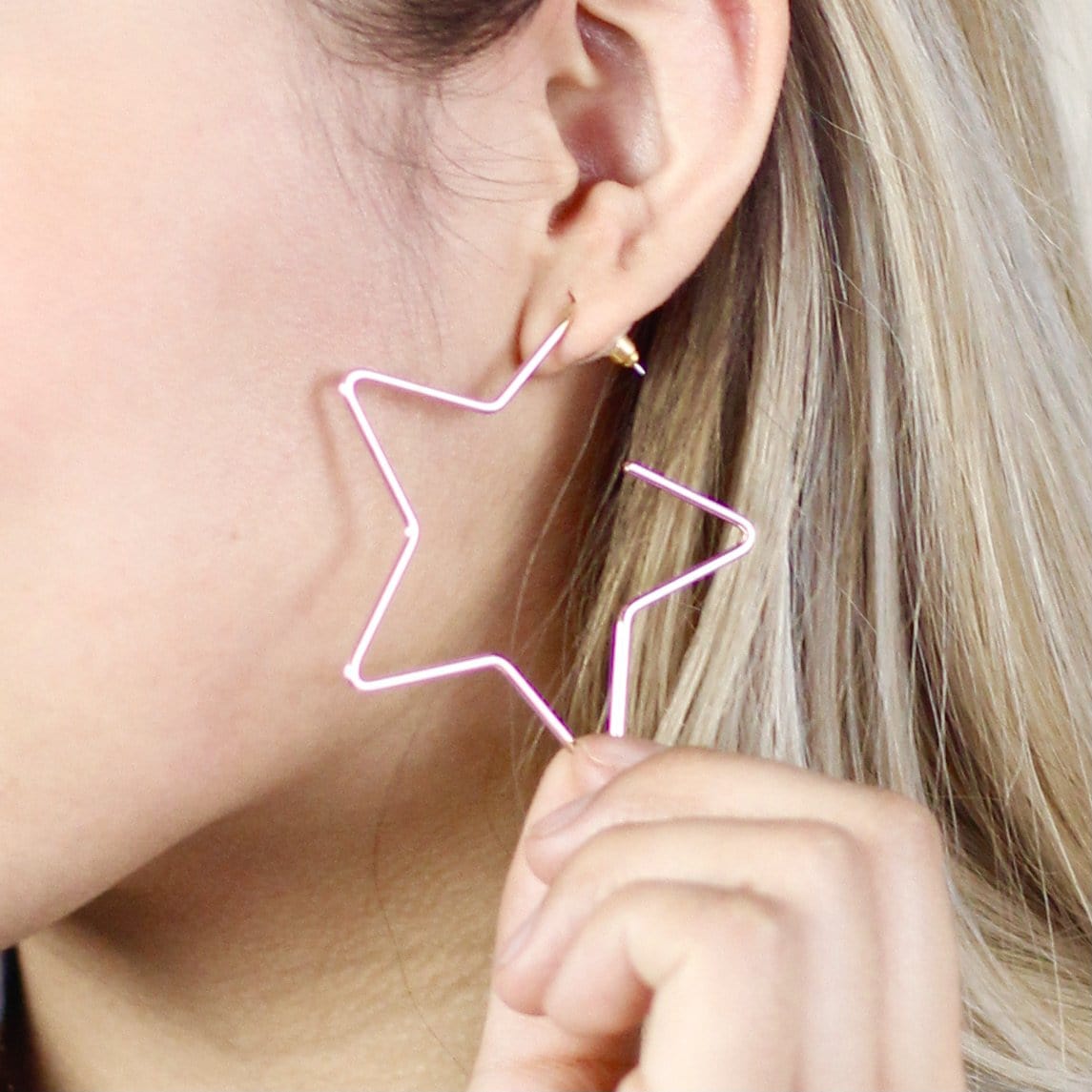 Gold Star Hoop Earring