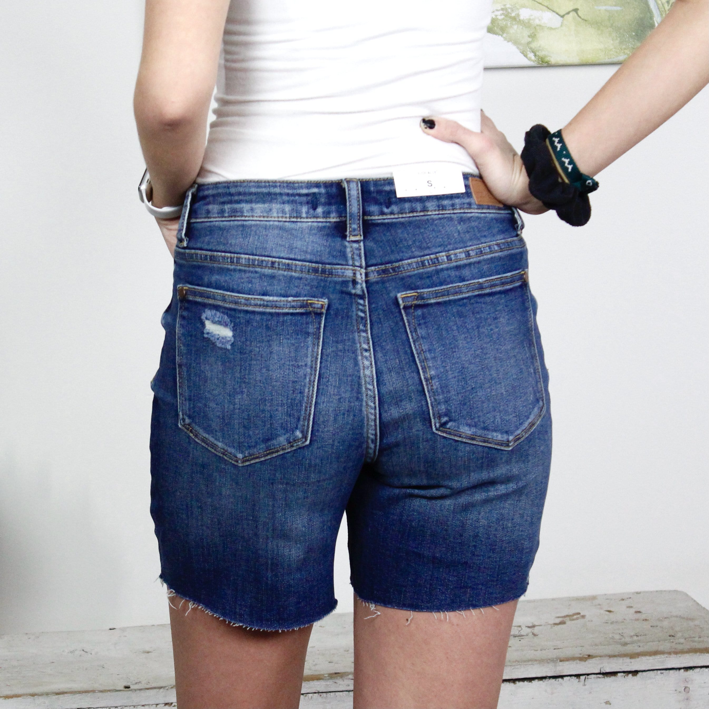 High Rise Mid Thigh Shorts