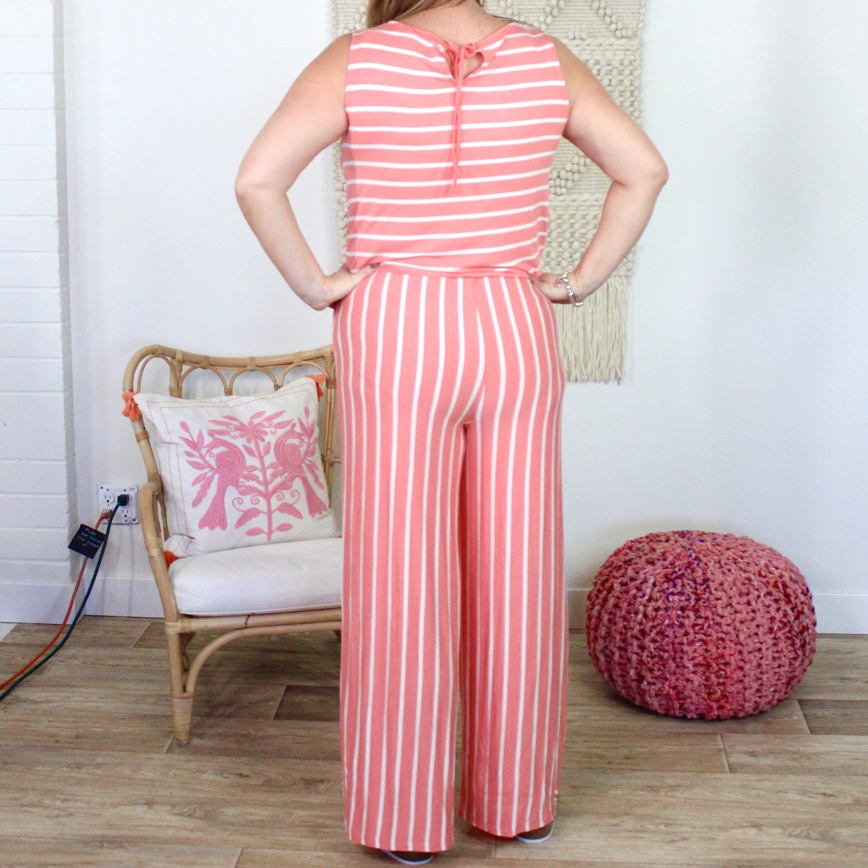 Striped Sleeveless Jumpsuit