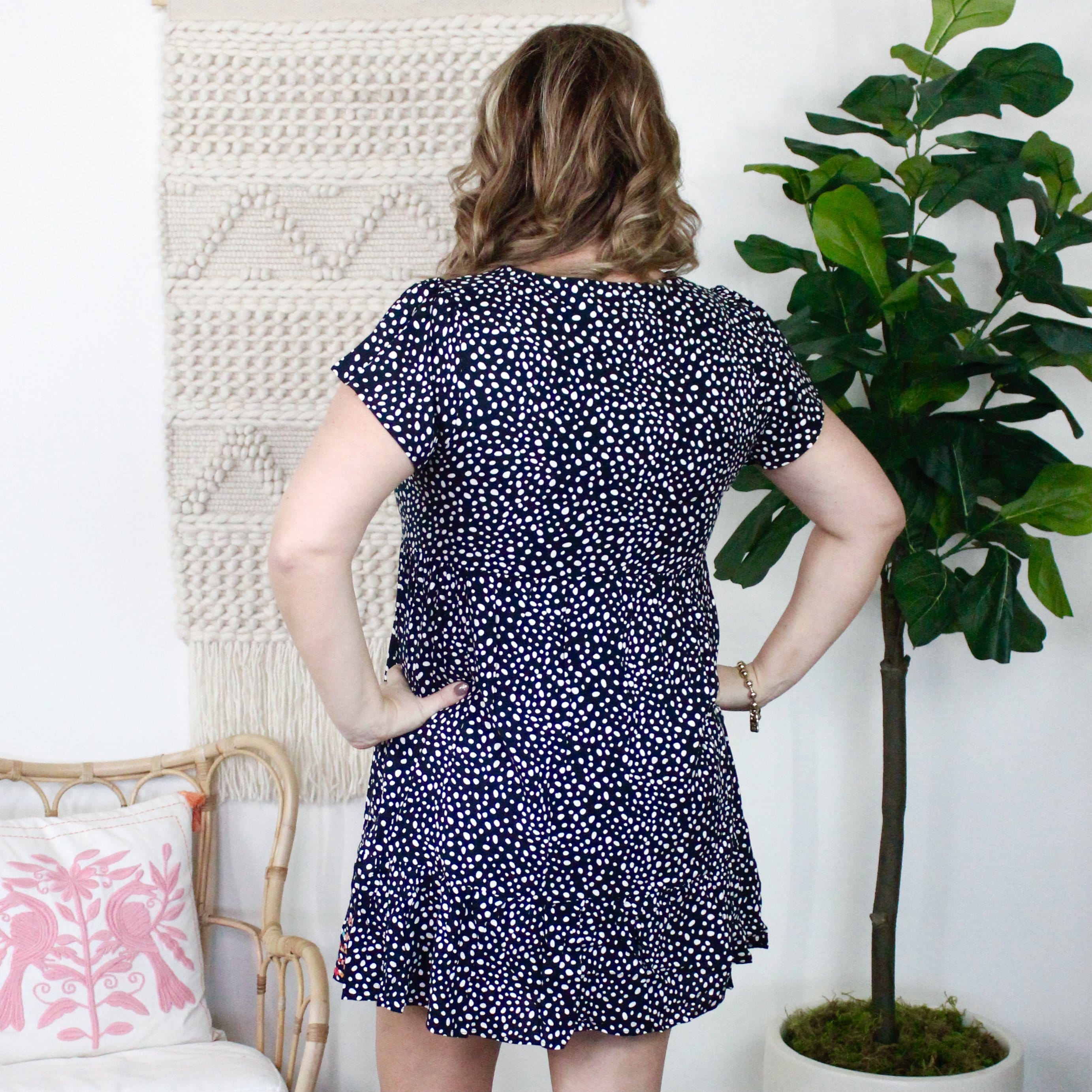 Black Dot Embroidered Dress