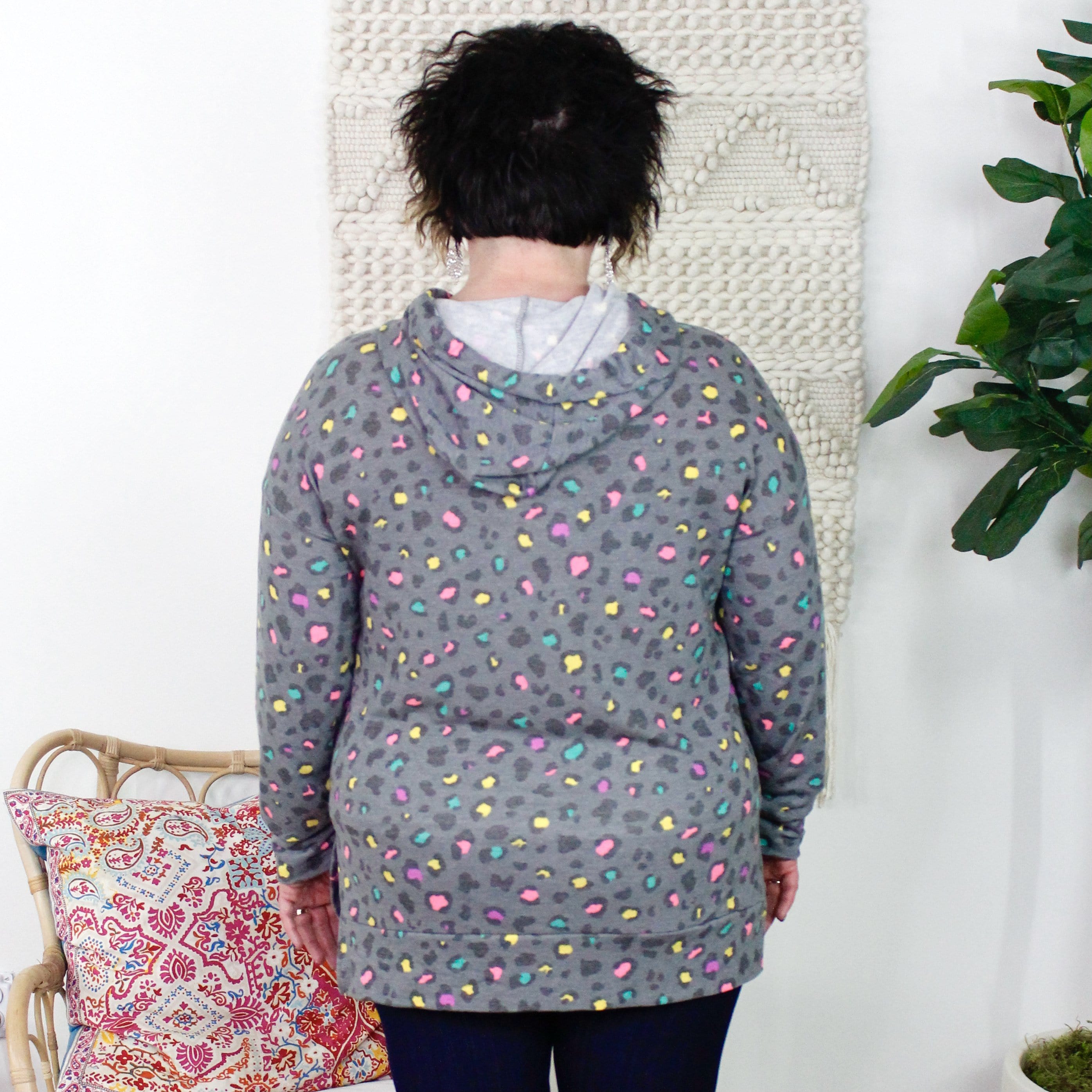 Charcoal Multi Leopard Hoodie
