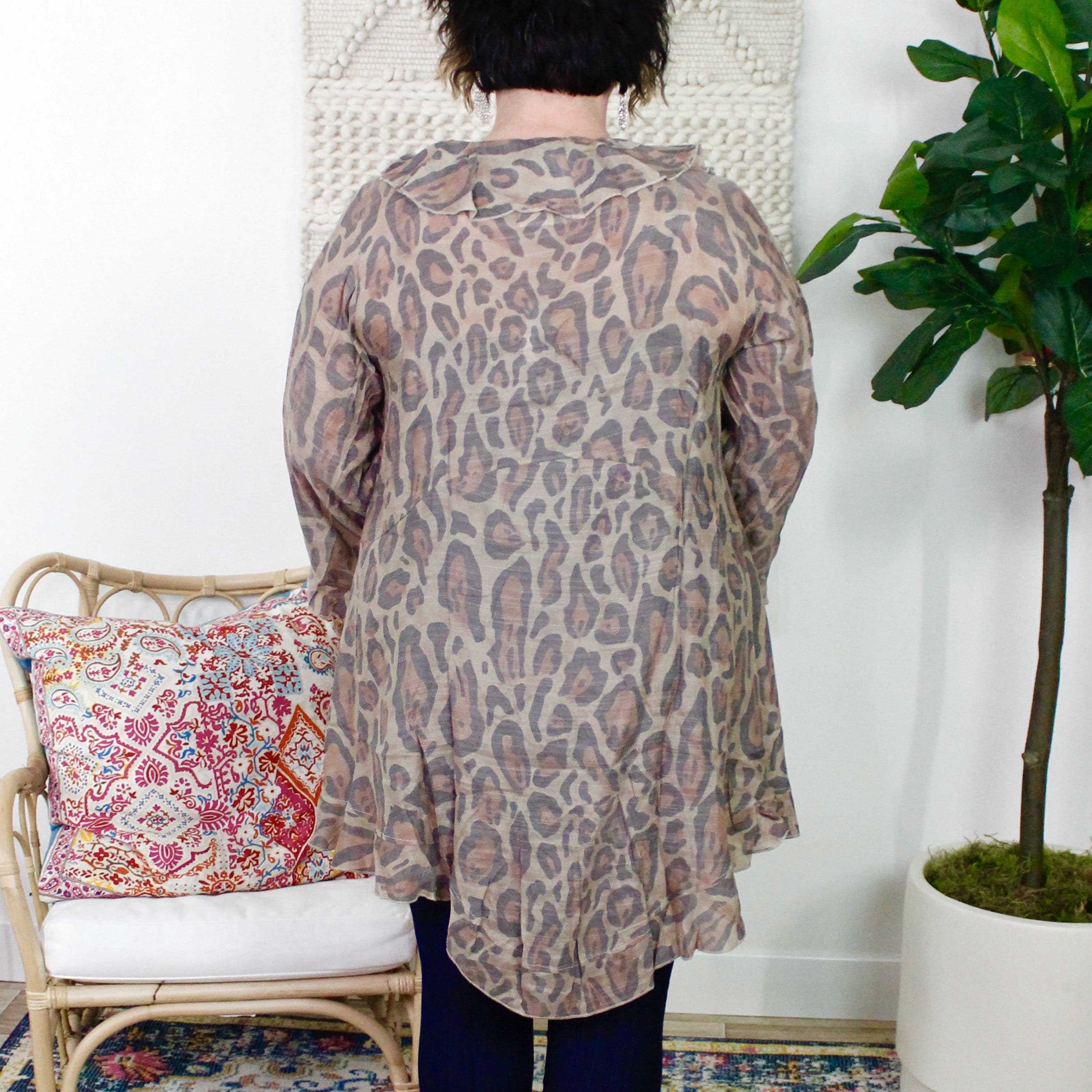 Leopard Ruffle Cardigan