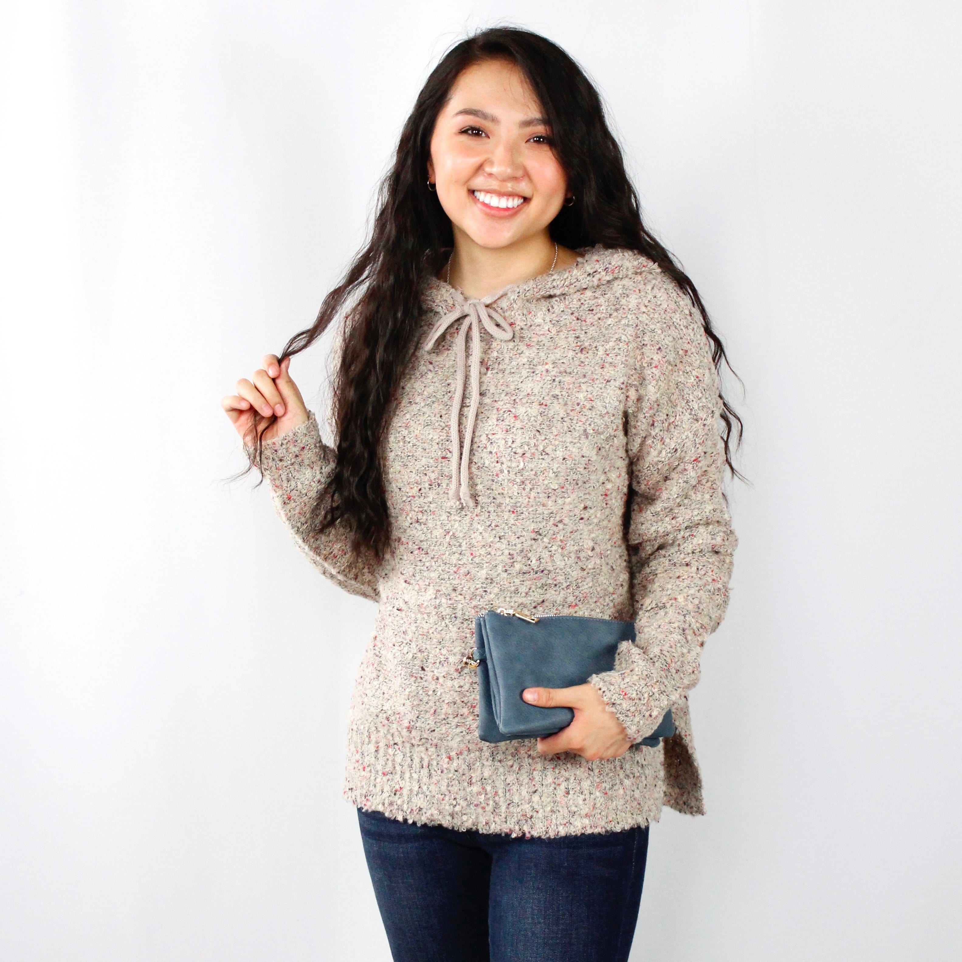Hooded Speckle Sweater