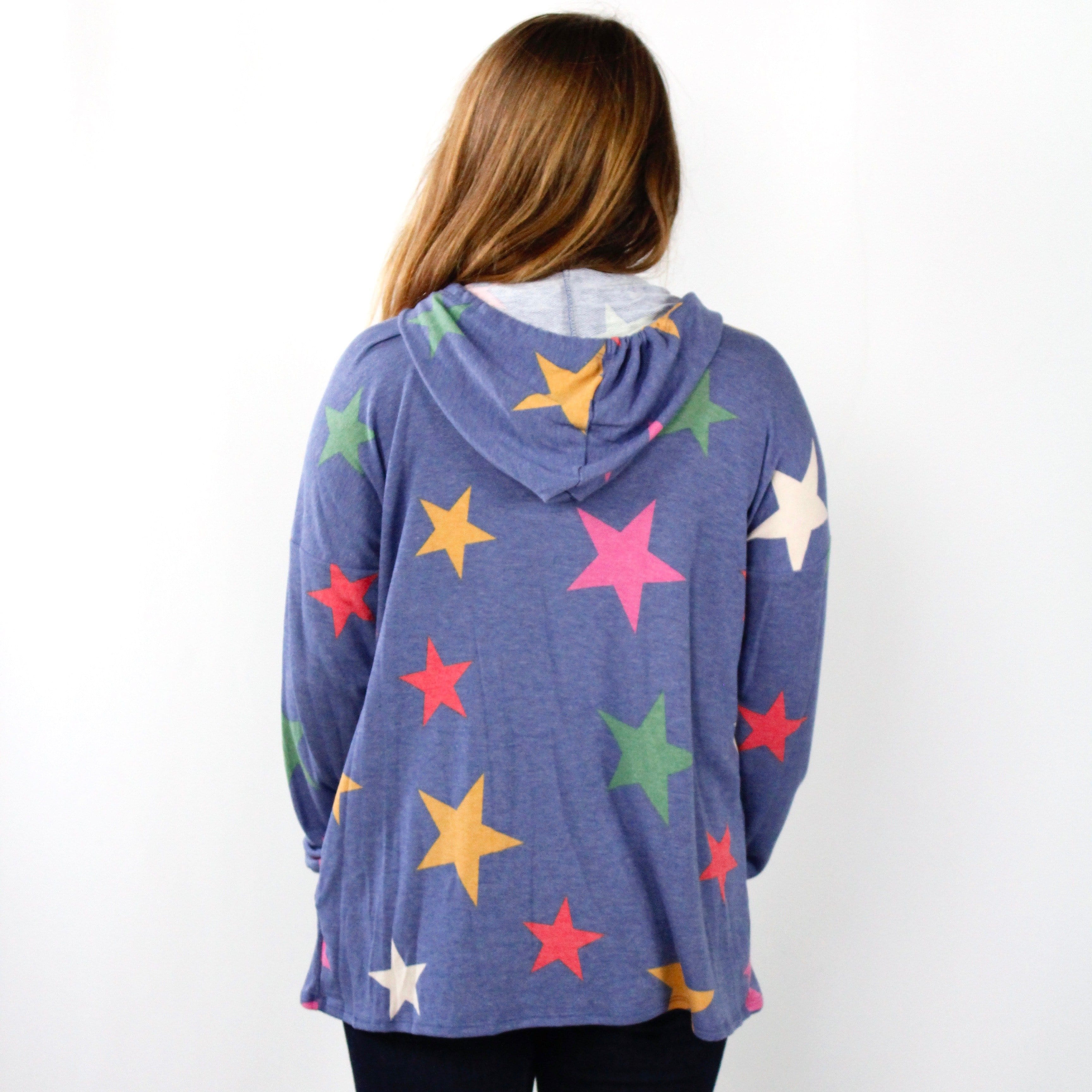 Denim Multi Star Hoodie