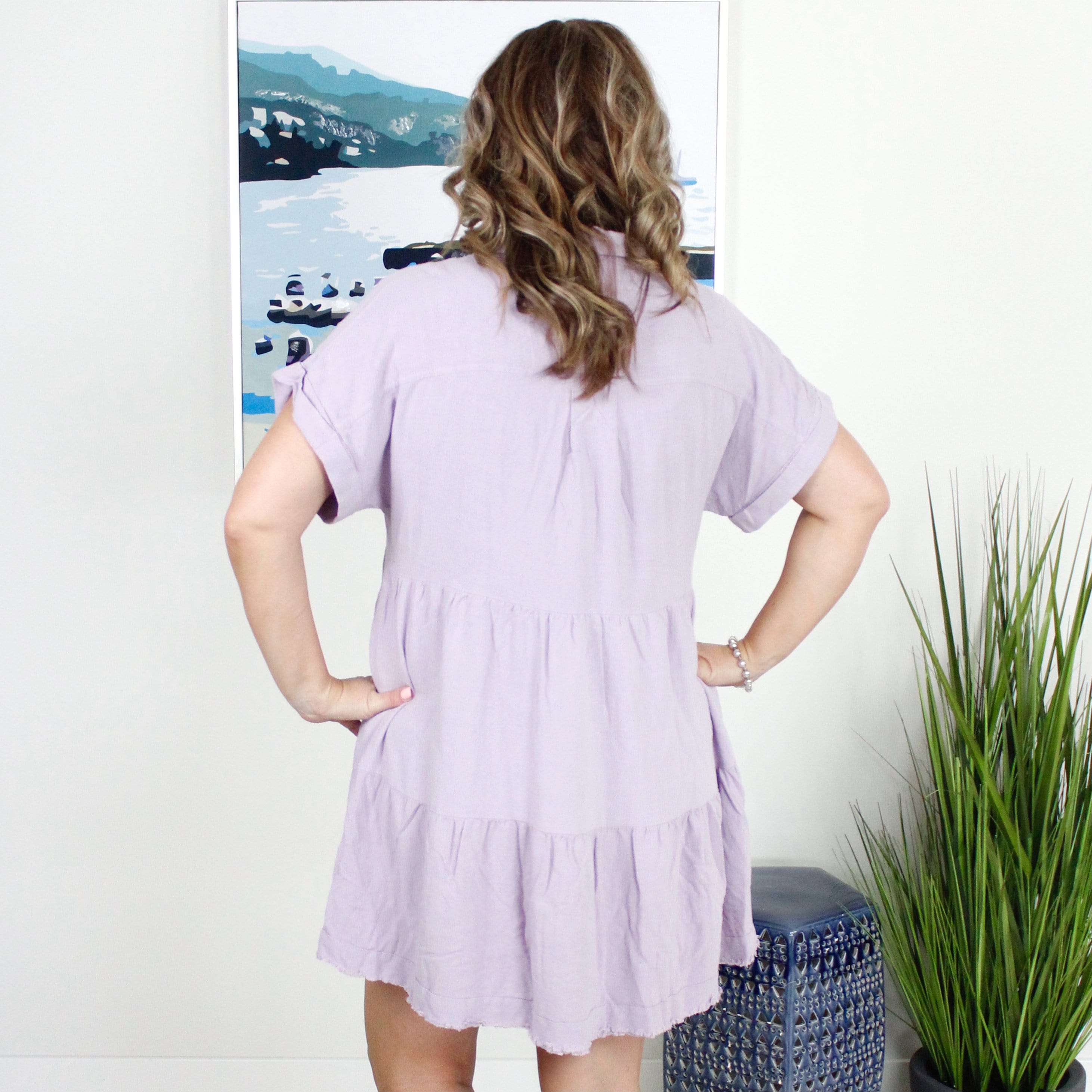 Button Tiered Dress