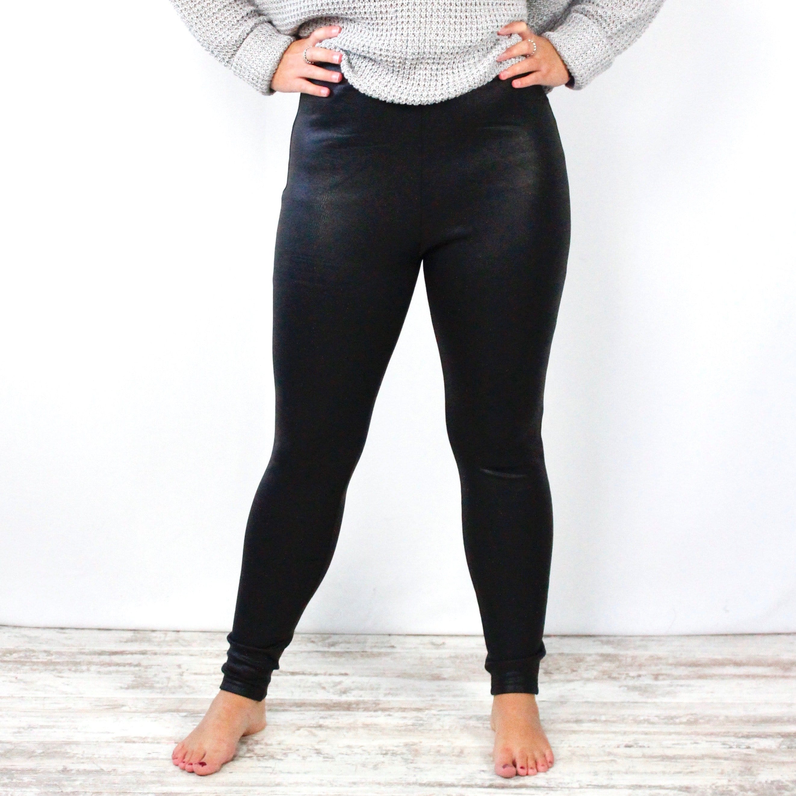 Black Faux Leather Leggings