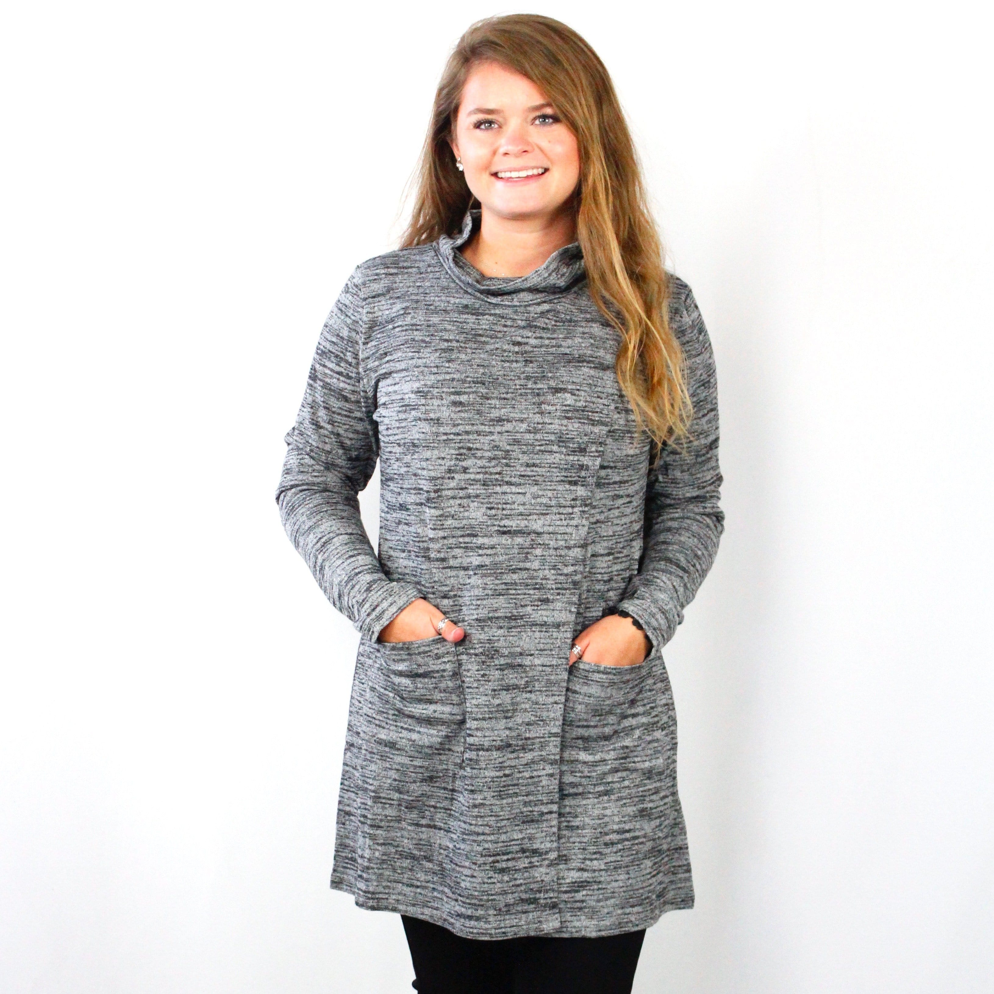 Heathered Wrap Pocket Tunic
