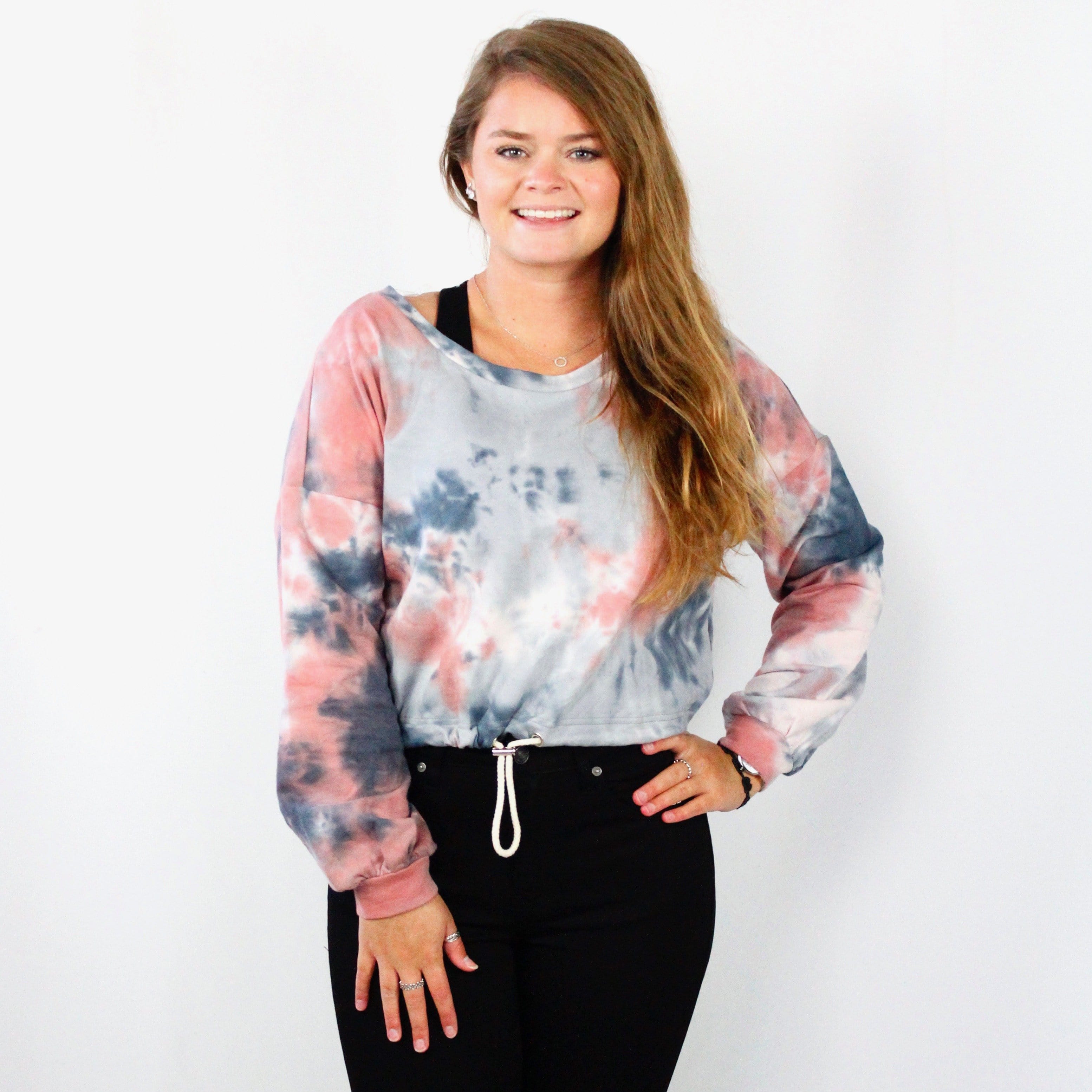 Navy Tiedye Pullover Sweatshirt