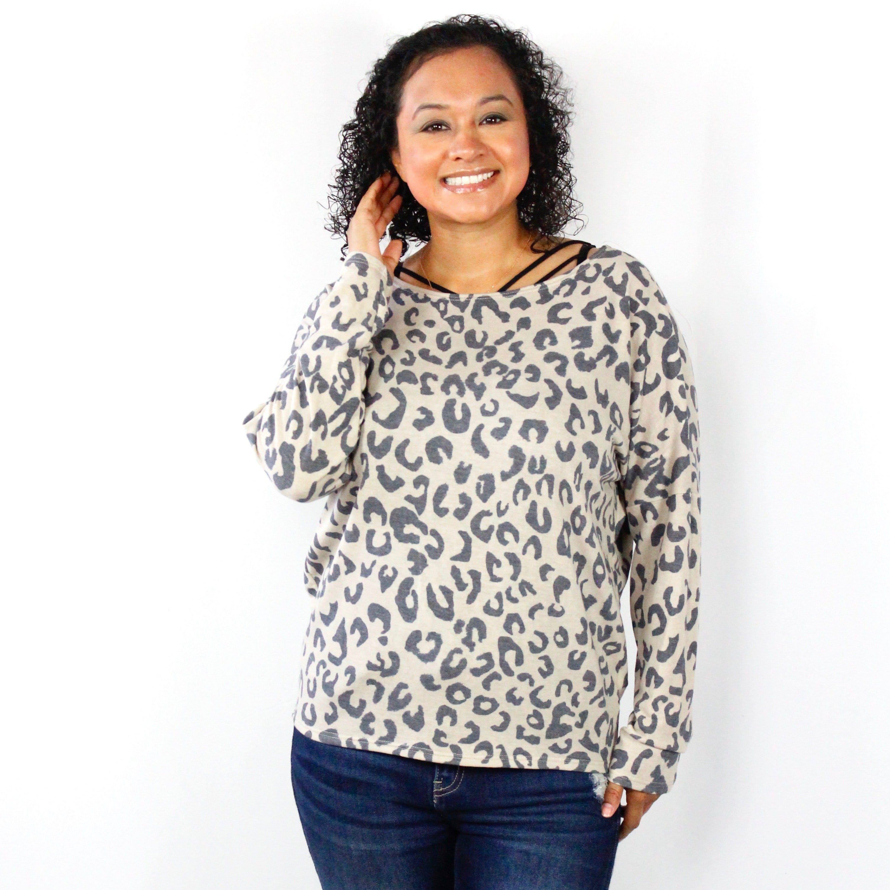 Ivory Leopard Knit Top