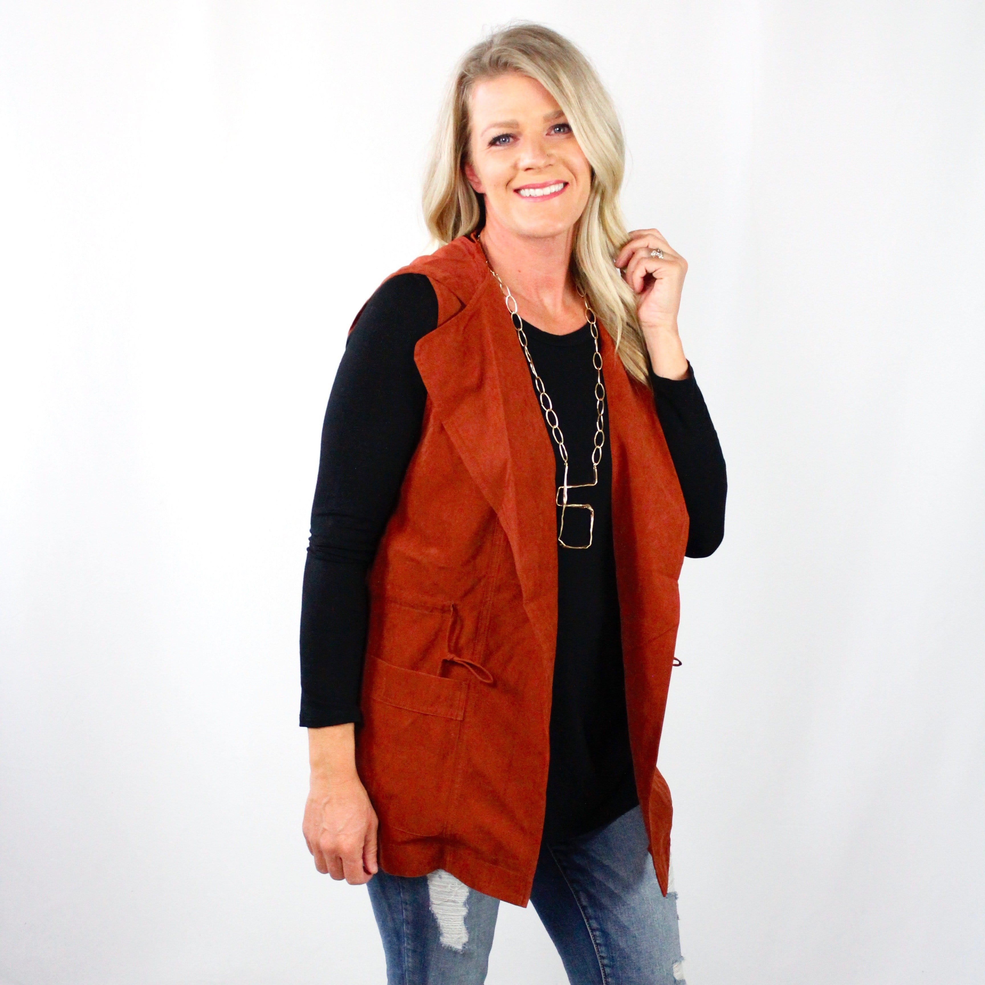 Rust Hooded Vest