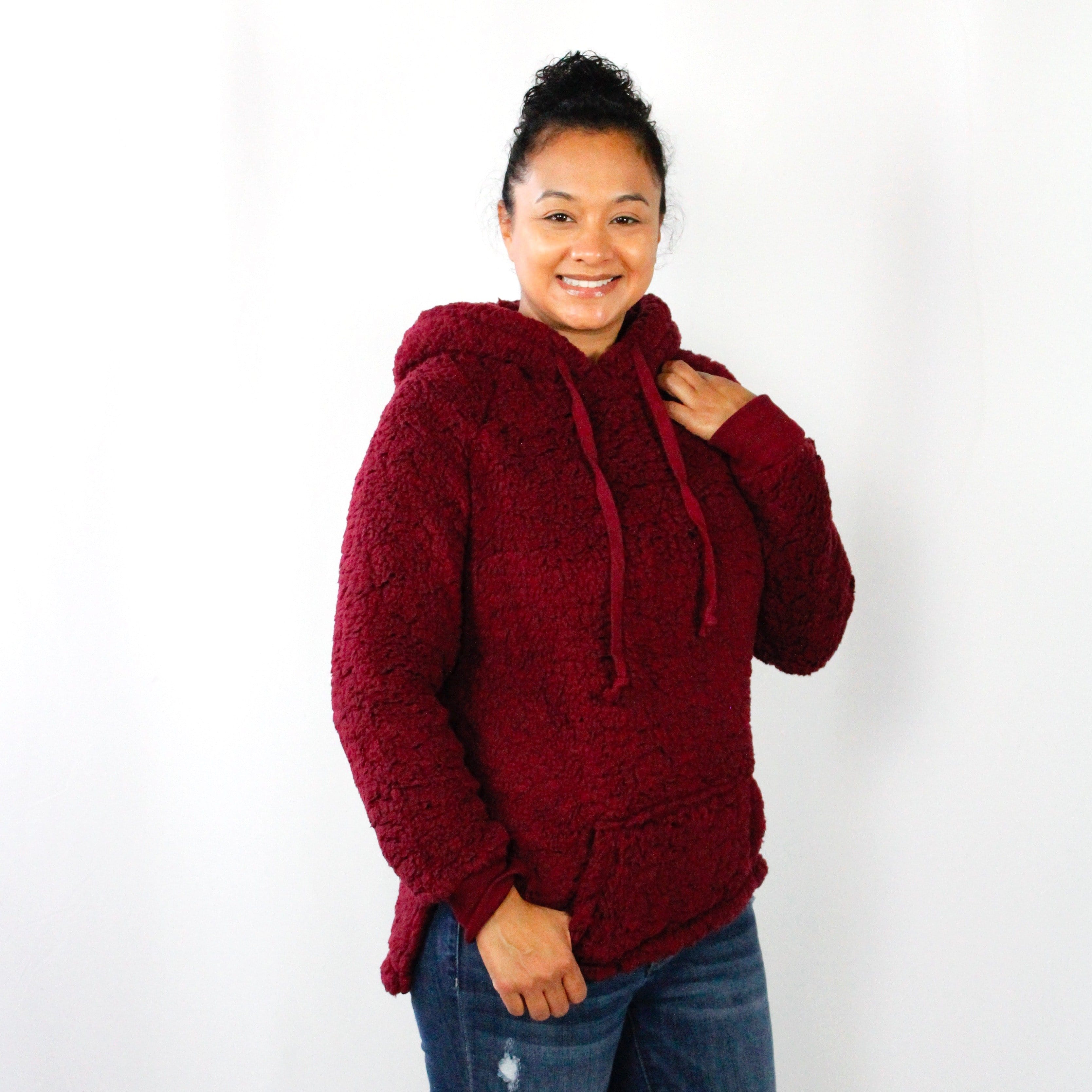 Hooded Pocket Sherpa Pullover
