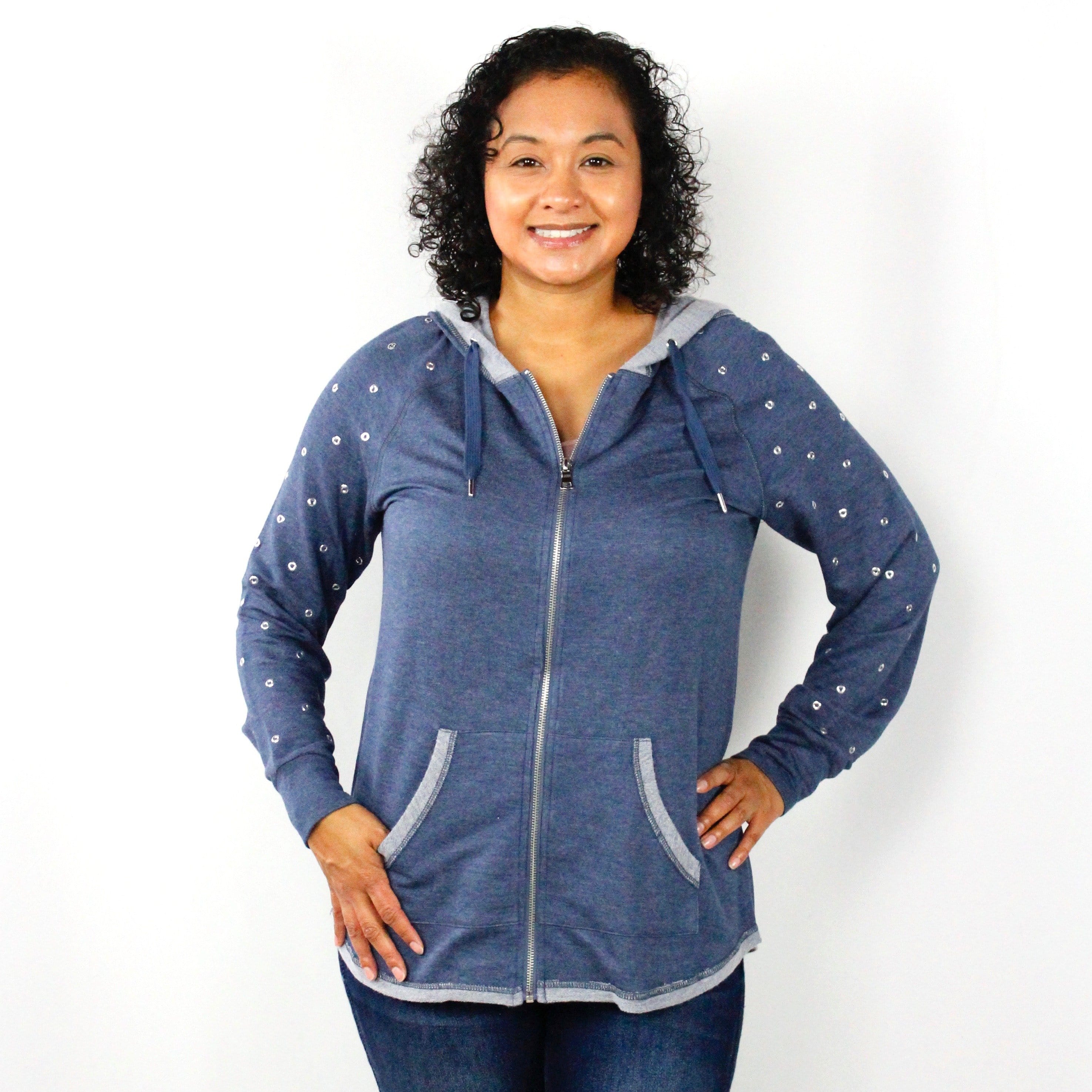 Rivet Zip-Up Sweatshirt