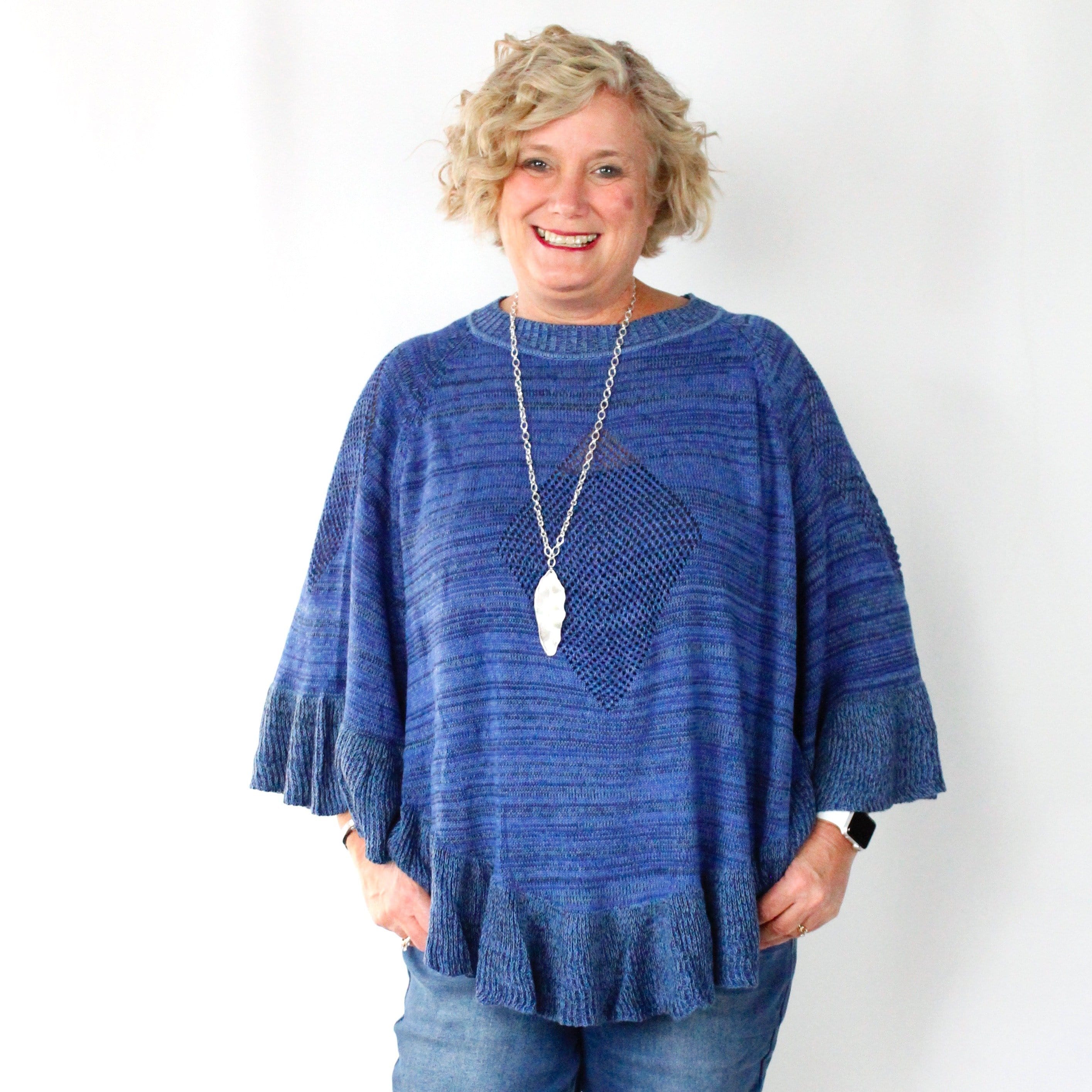 Ombre Stripe Poncho
