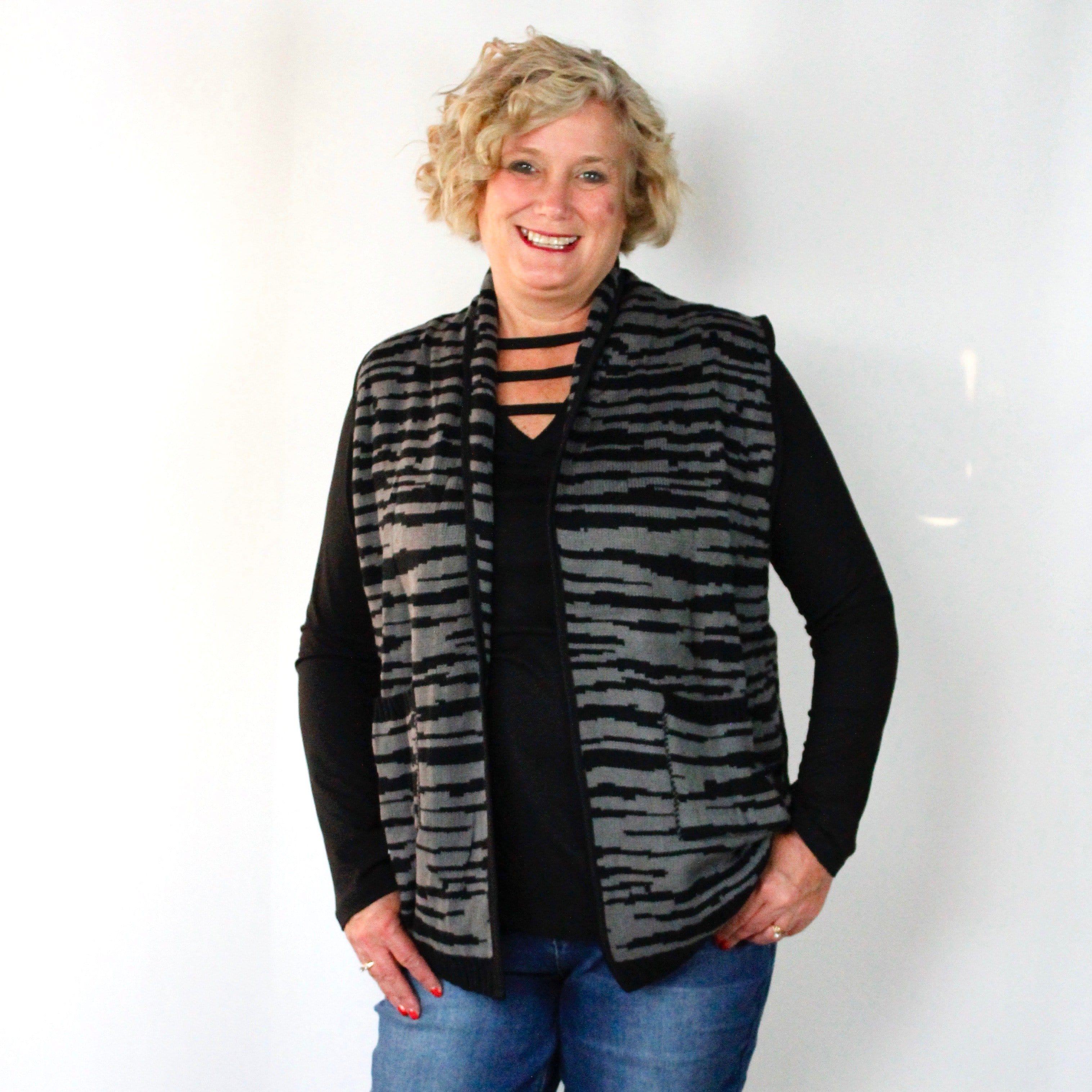 Zebra Knit Vest