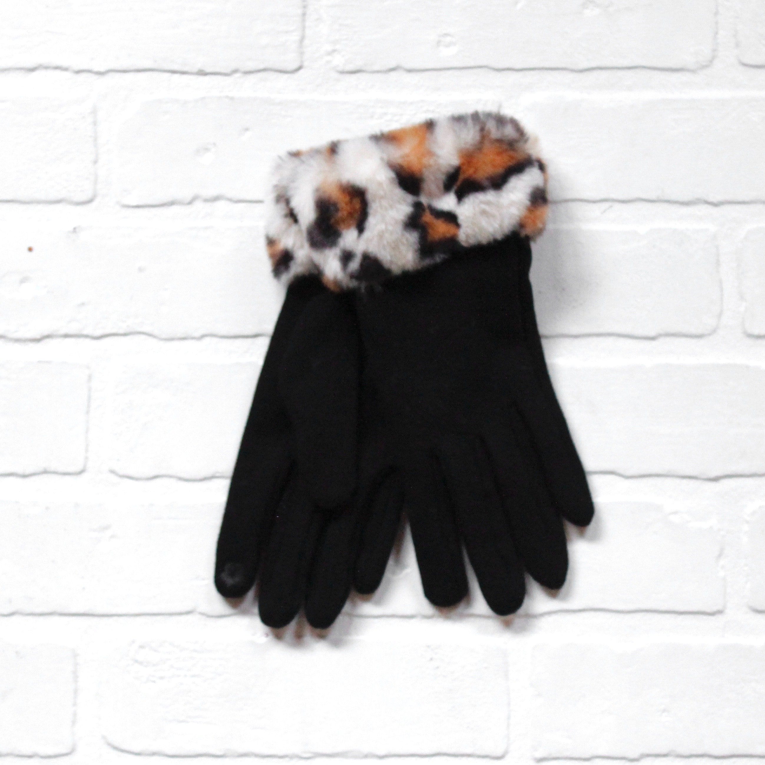 Leopard Fur Cuff Gloves