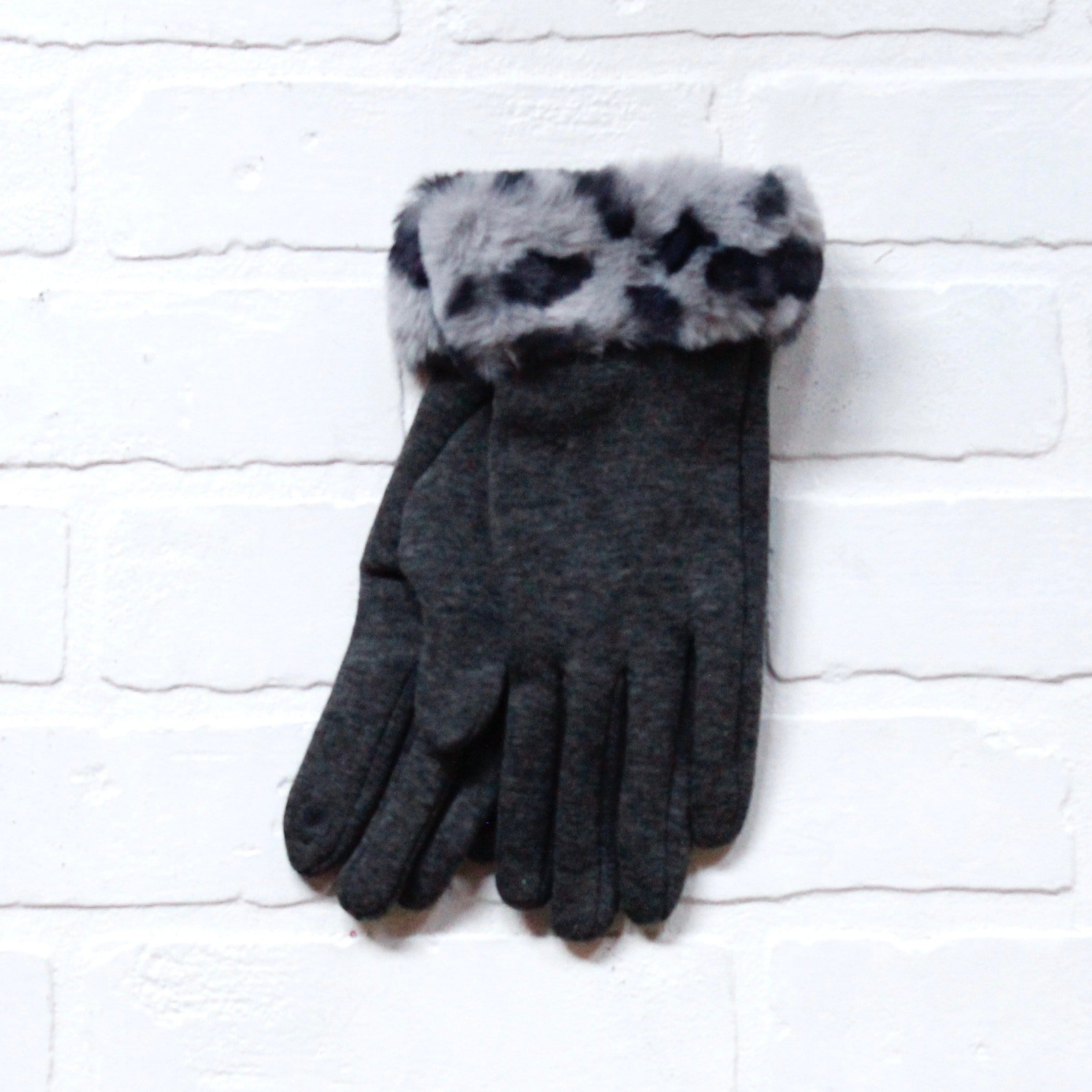 Leopard Fur Cuff Gloves
