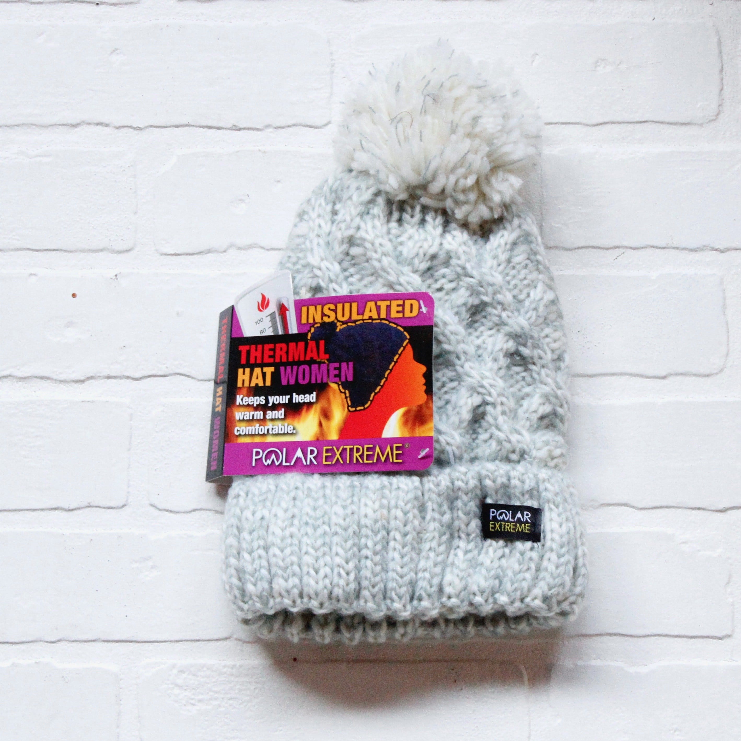 Polar Extreme Heat Marl Cable Knit Pom Hat