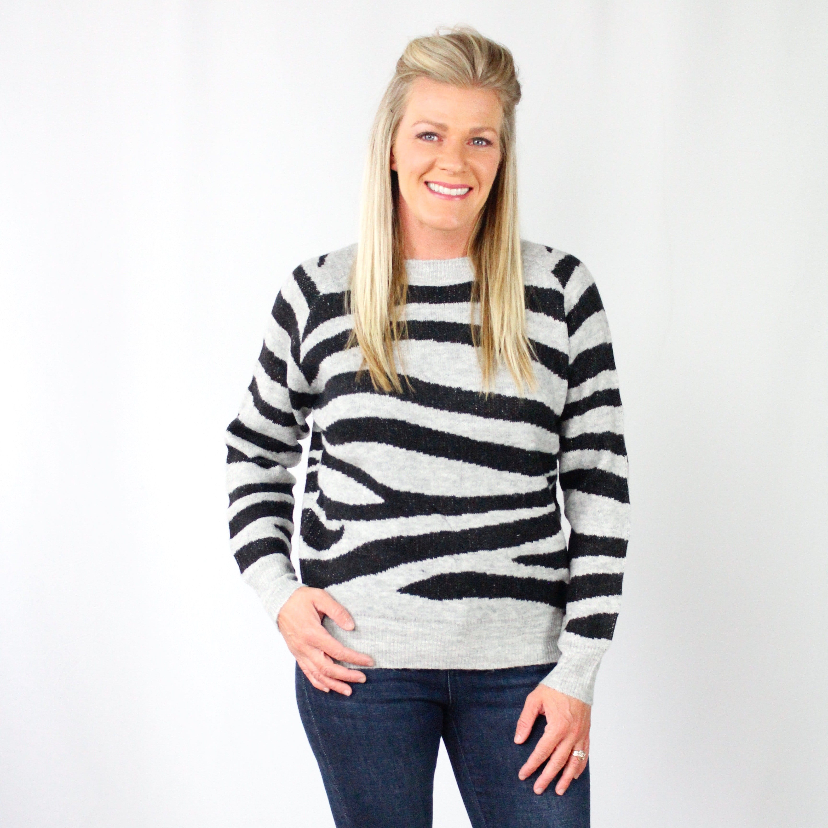 Zebra Pullover Sweater