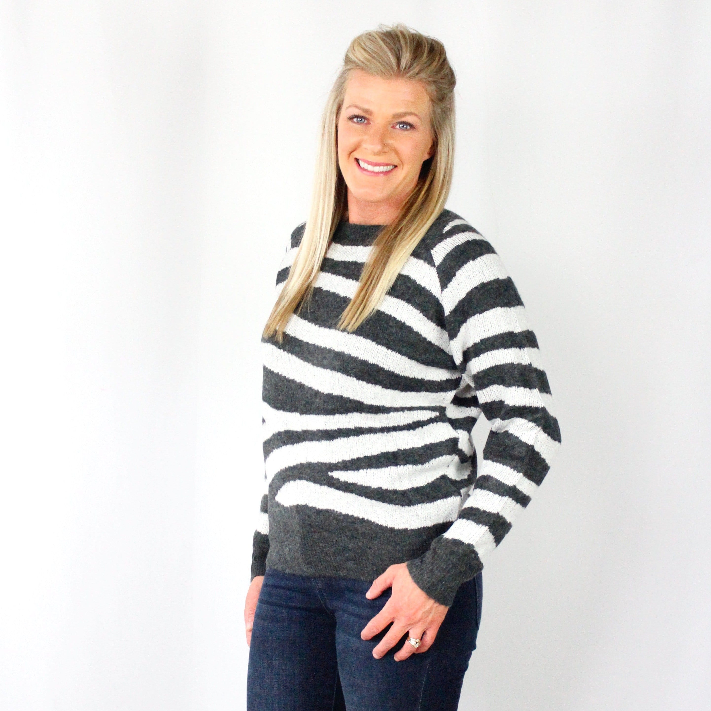 Zebra Pullover Sweater