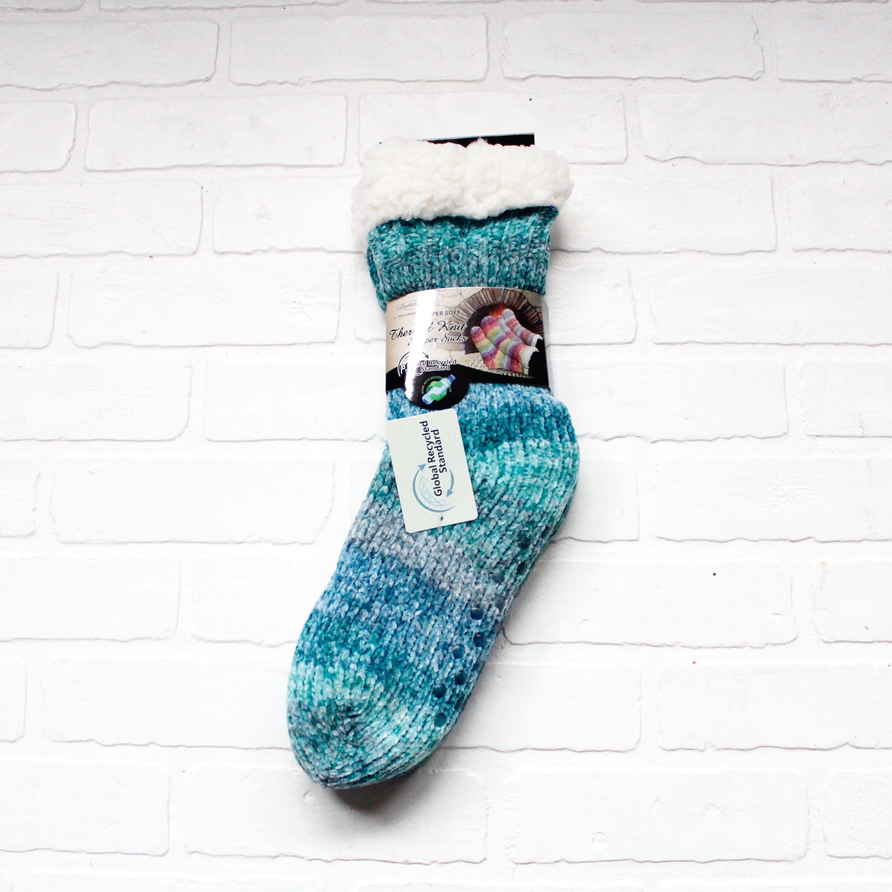 Ombre Yarn Thermal Slipper Socks Asst