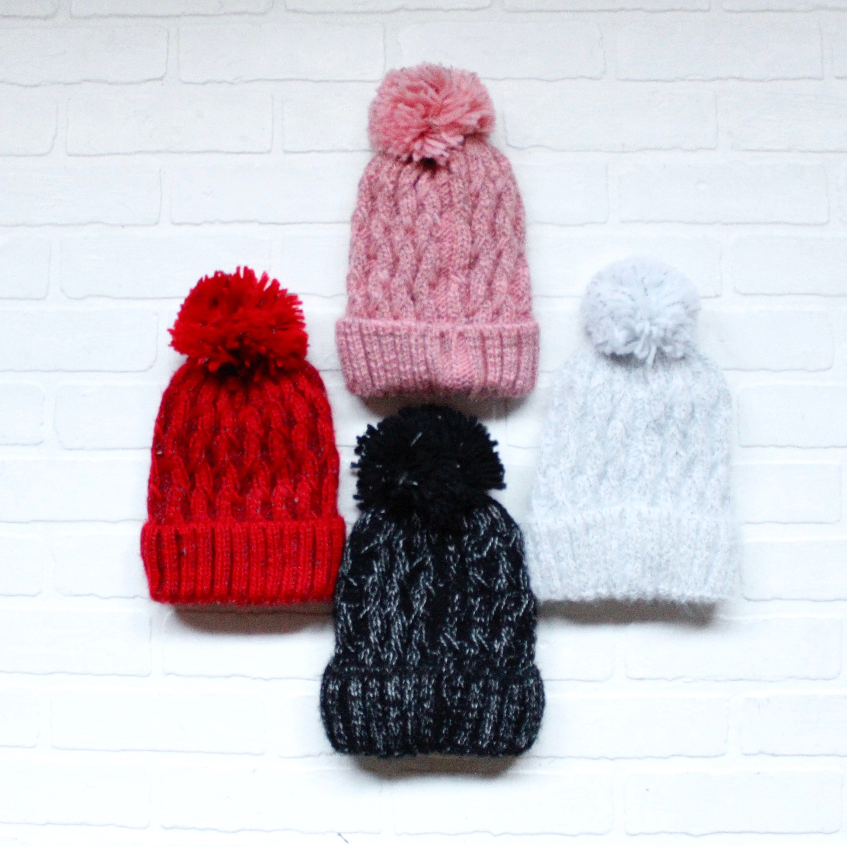 Sherpa Lined Cuff Pom Hat