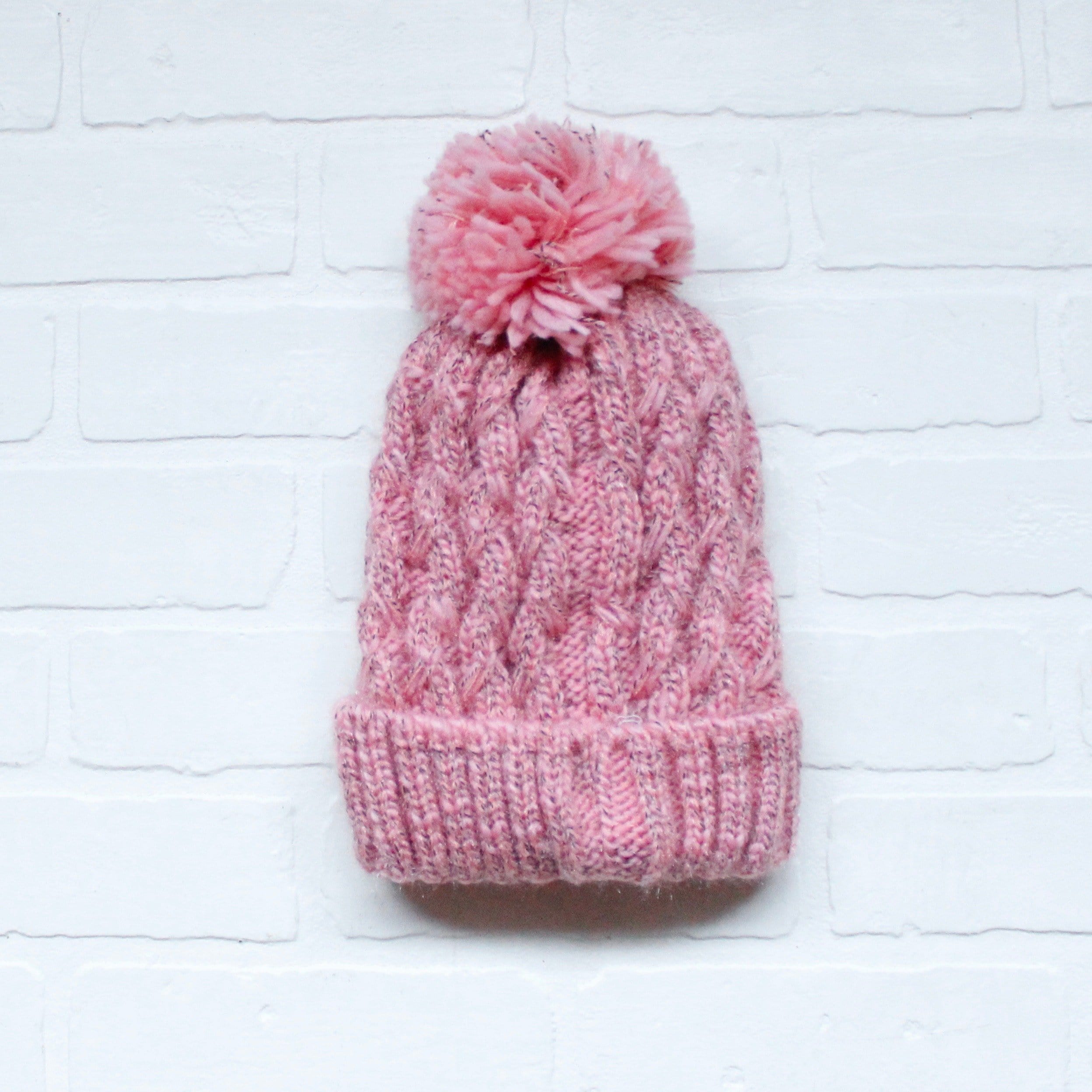 Sherpa Lined Cuff Pom Hat