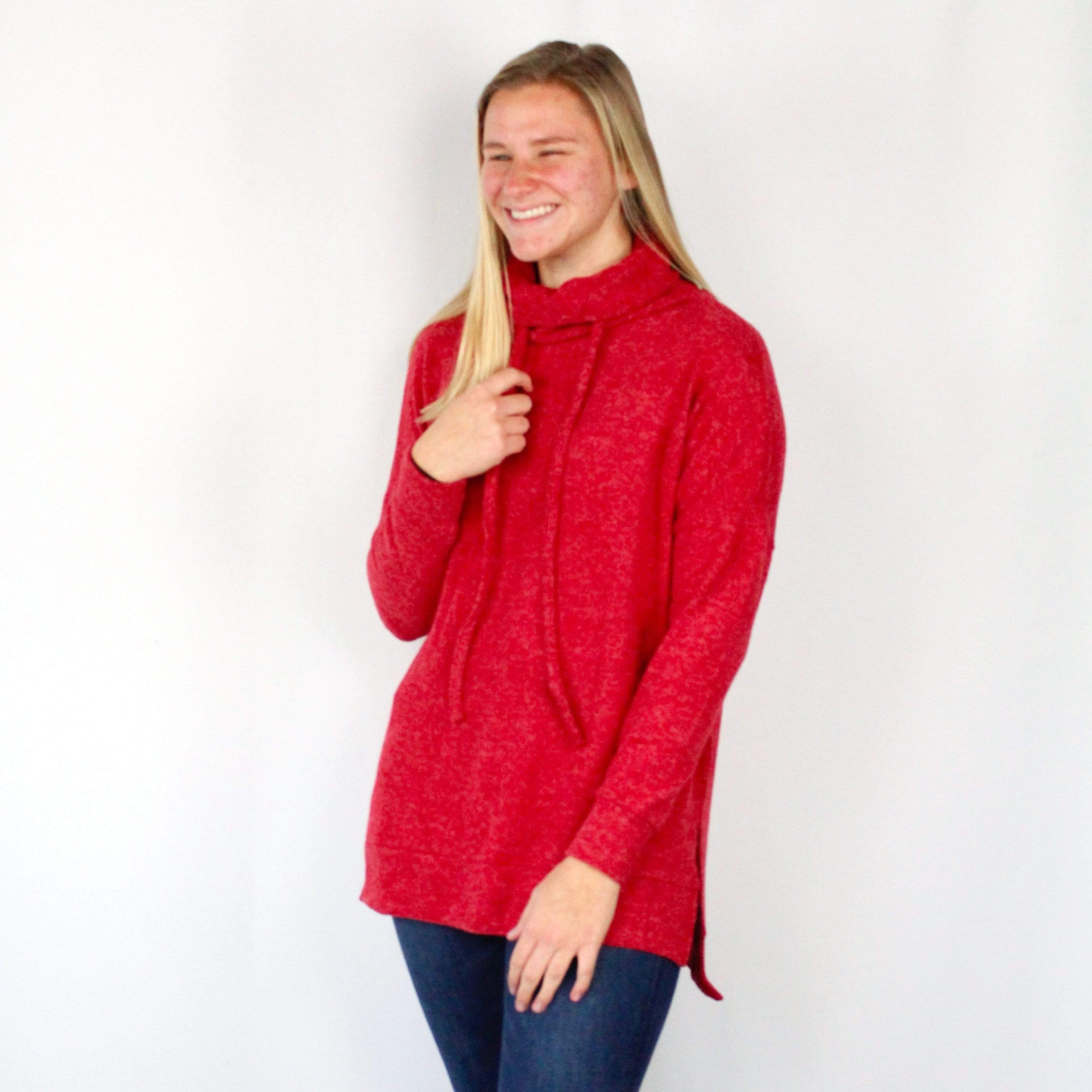 Brushed Cowl Neck Tunic Sweater - 2020
