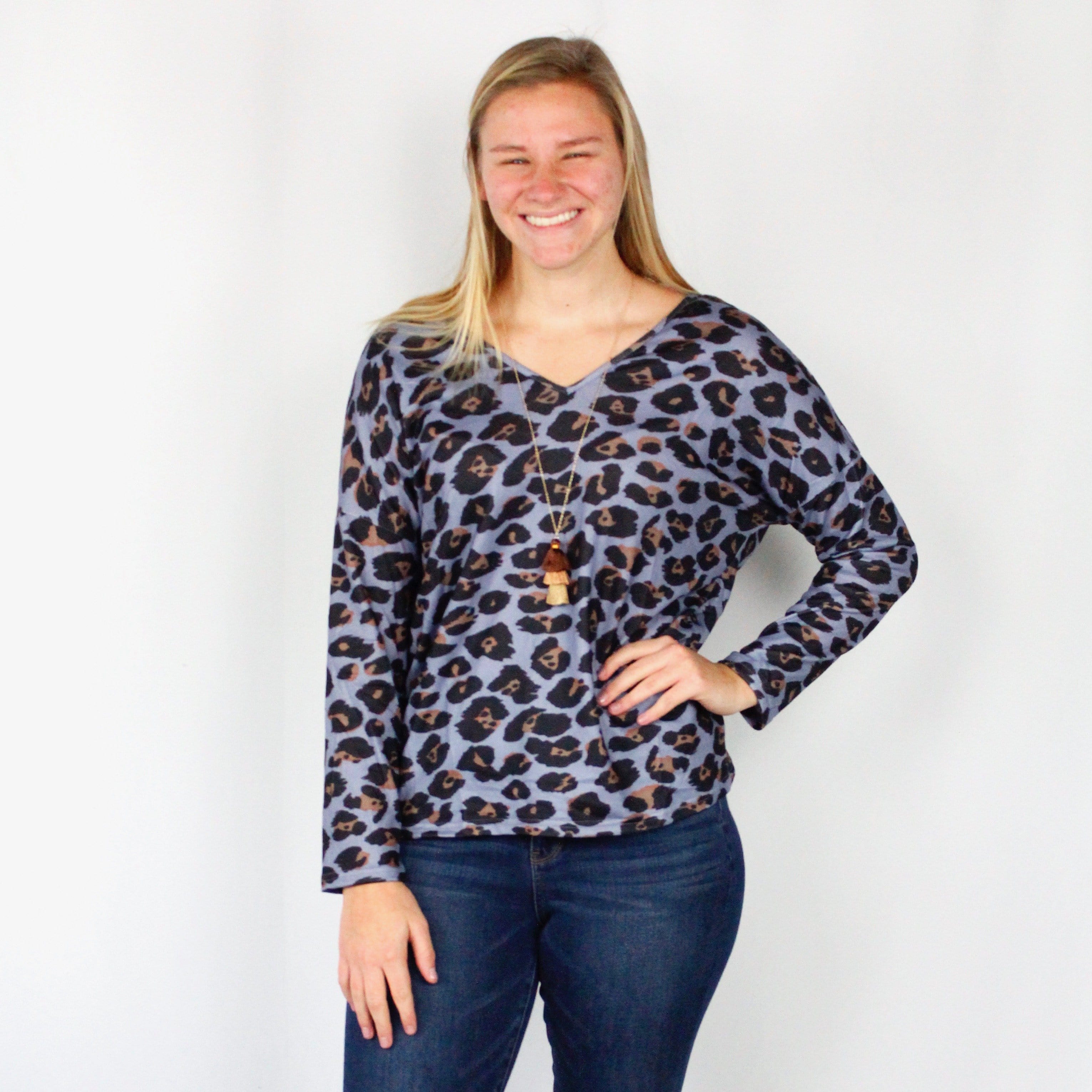 Blue Leopard Top