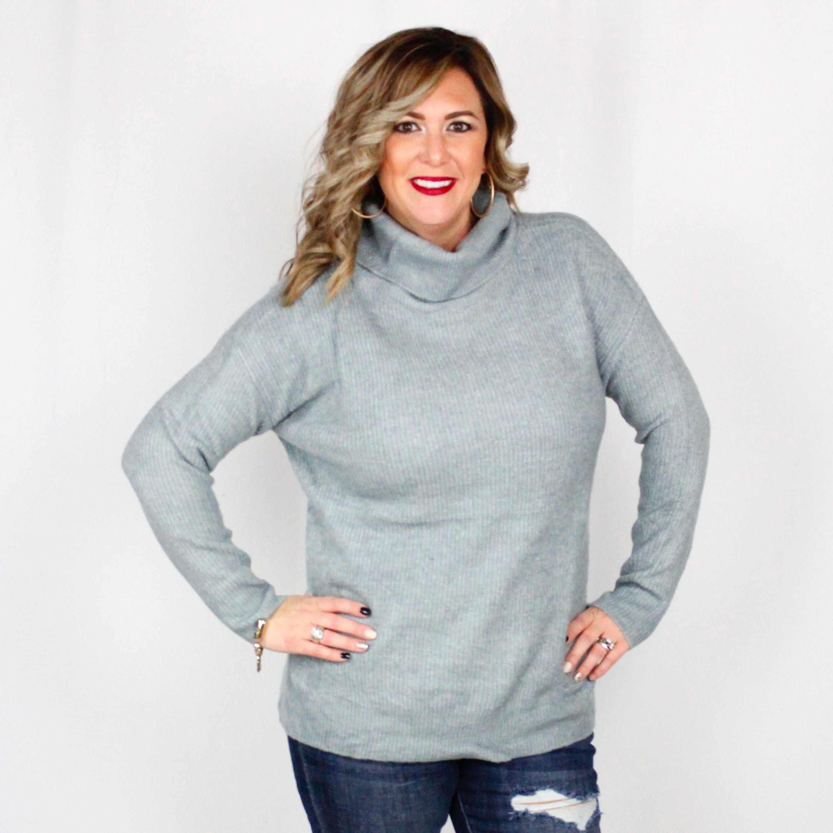 Cowl Neck Basic Sweater