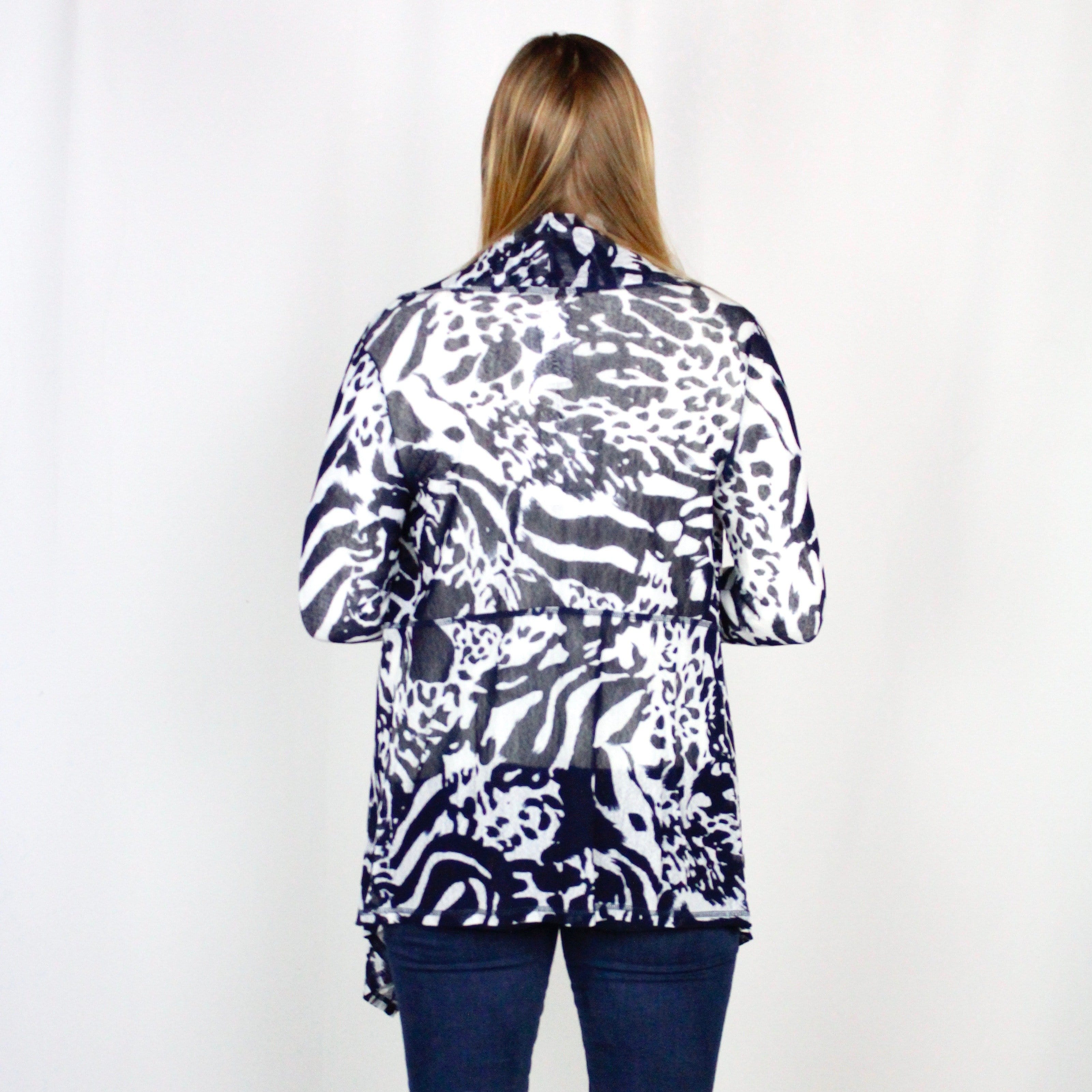 Navy White Cardigan